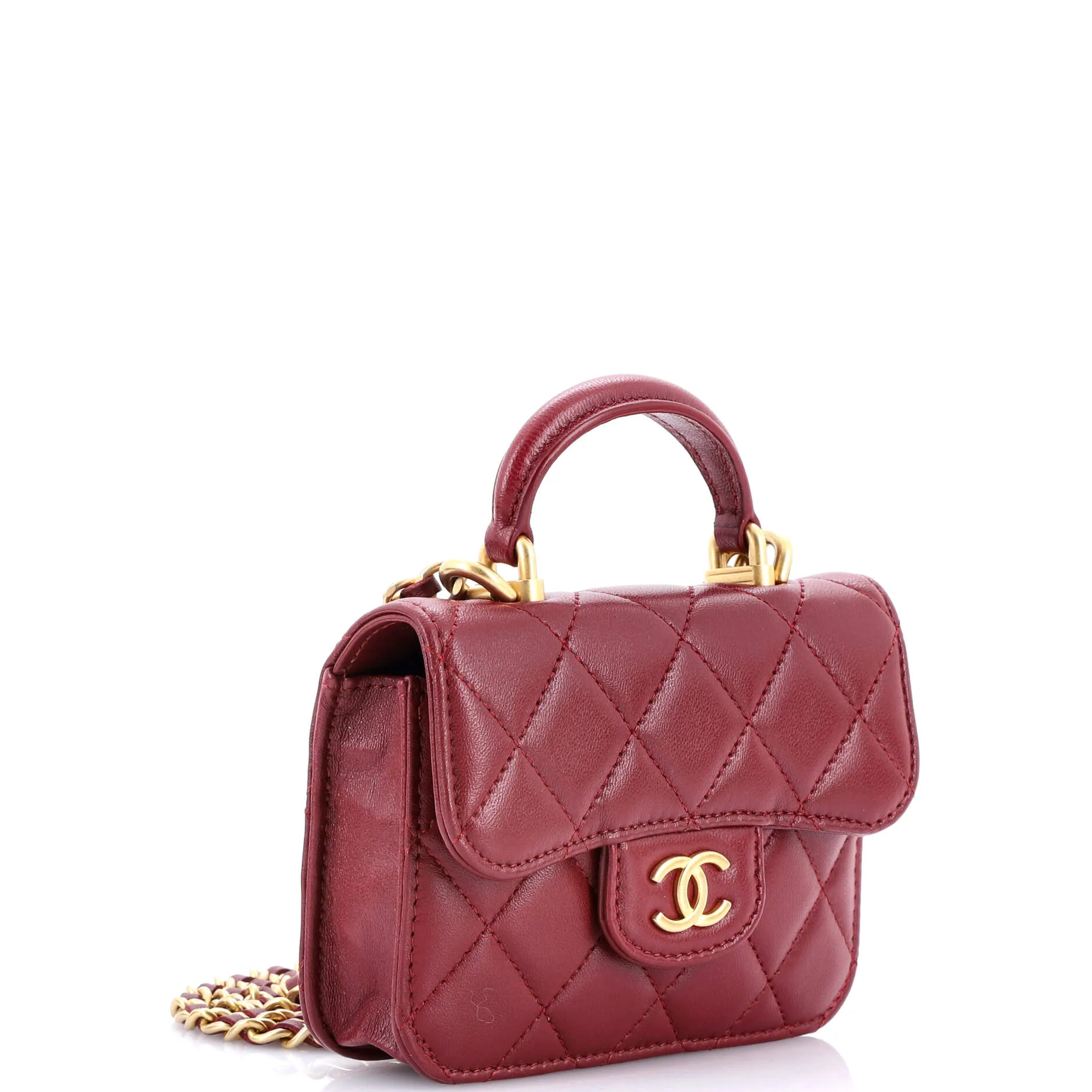 Chanel Top Handle Flap Coin Purse With