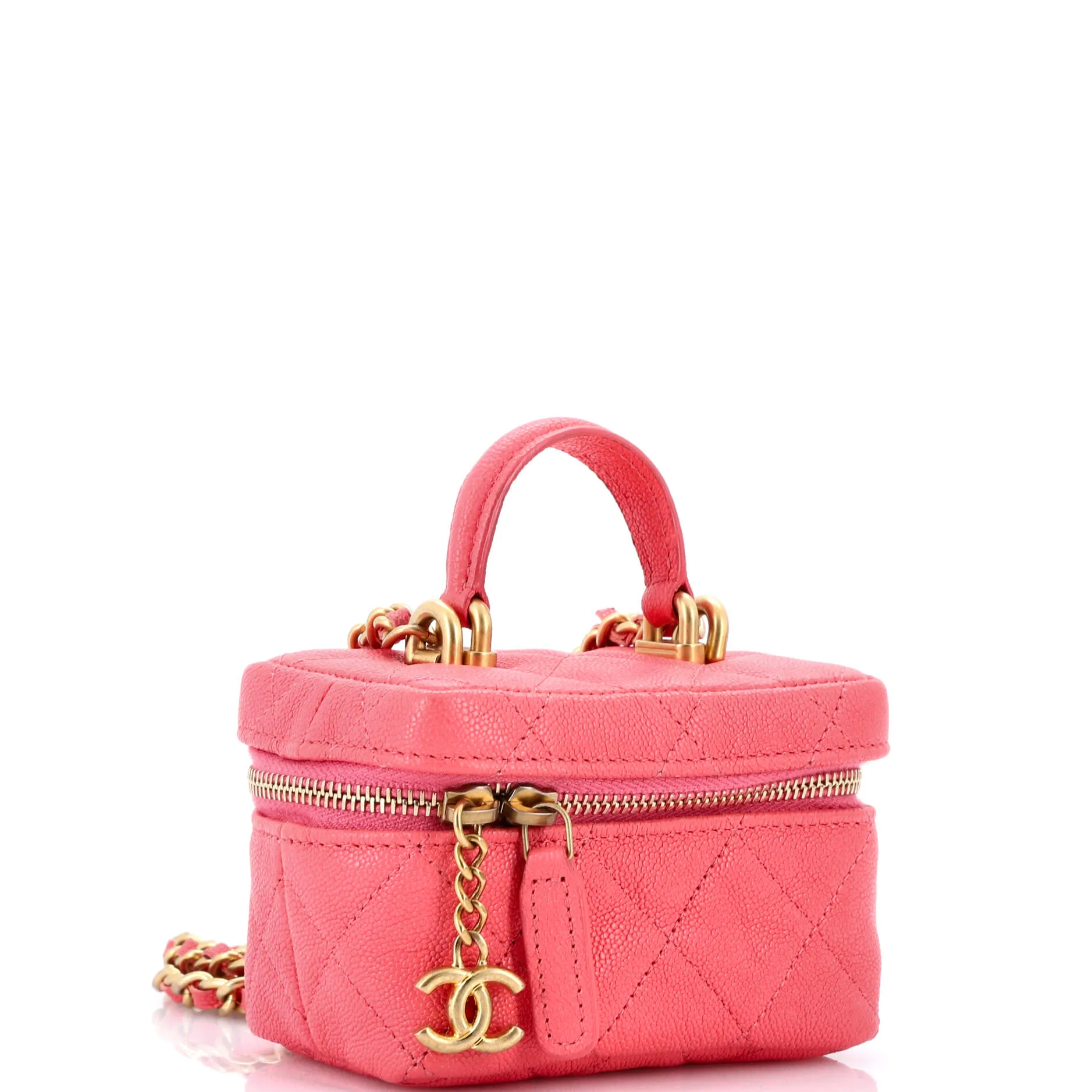 Chanel Top Handle Zip Around Vanity Case