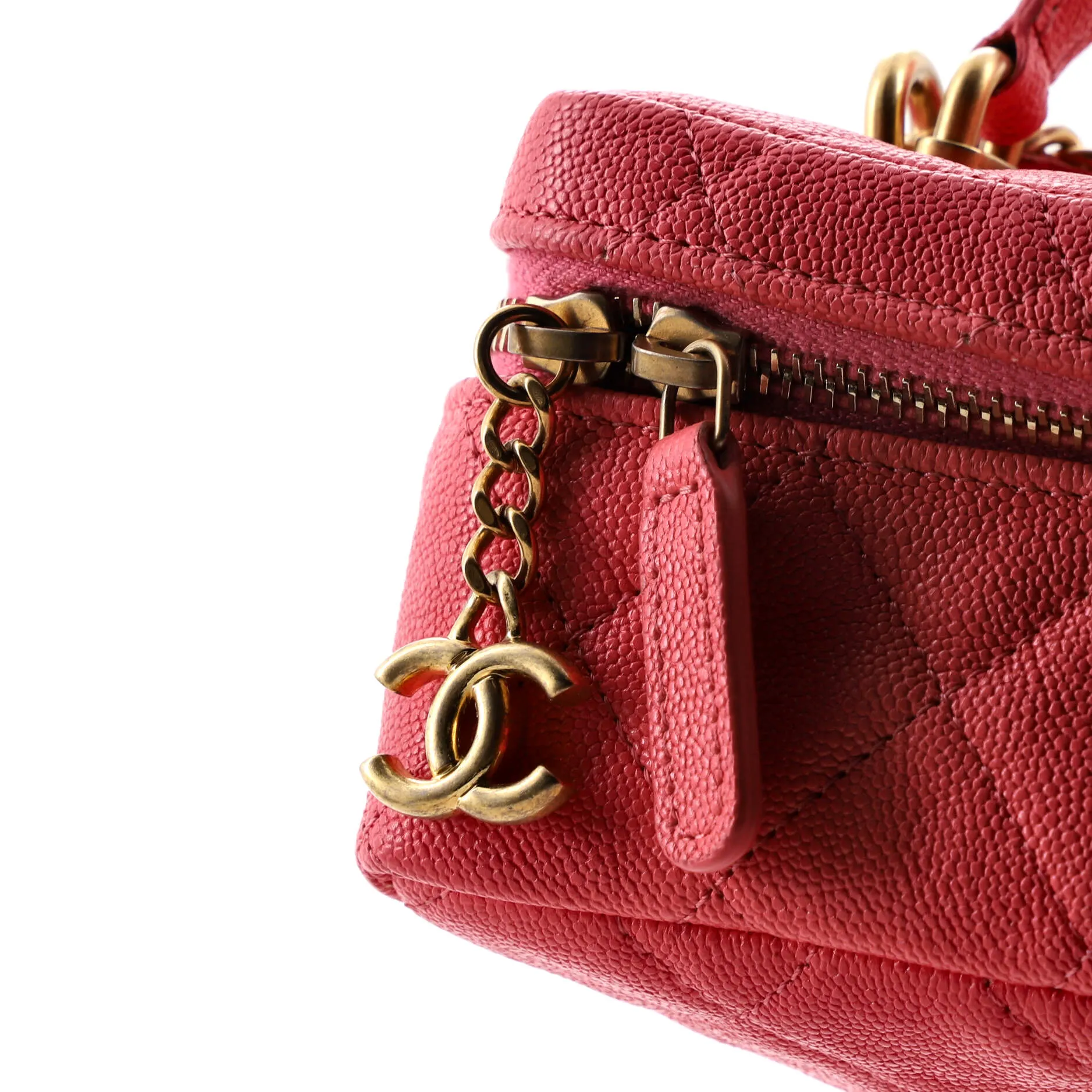Chanel Top Handle Zip Around Vanity Case