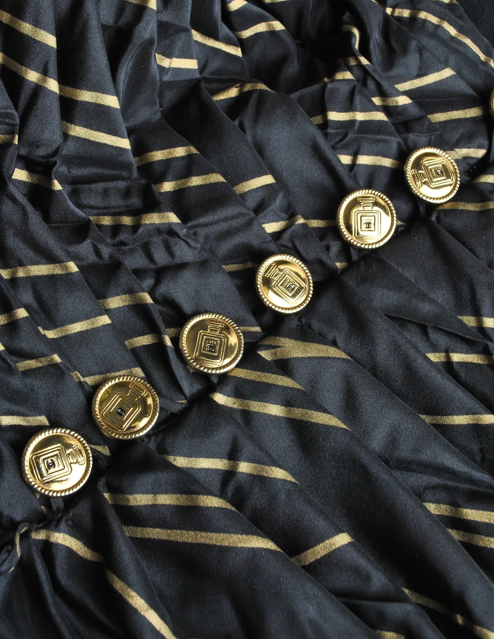 Chanel Vintage AW 1986 Black & Gold Silk Taffeta & Tulle Evening Gown