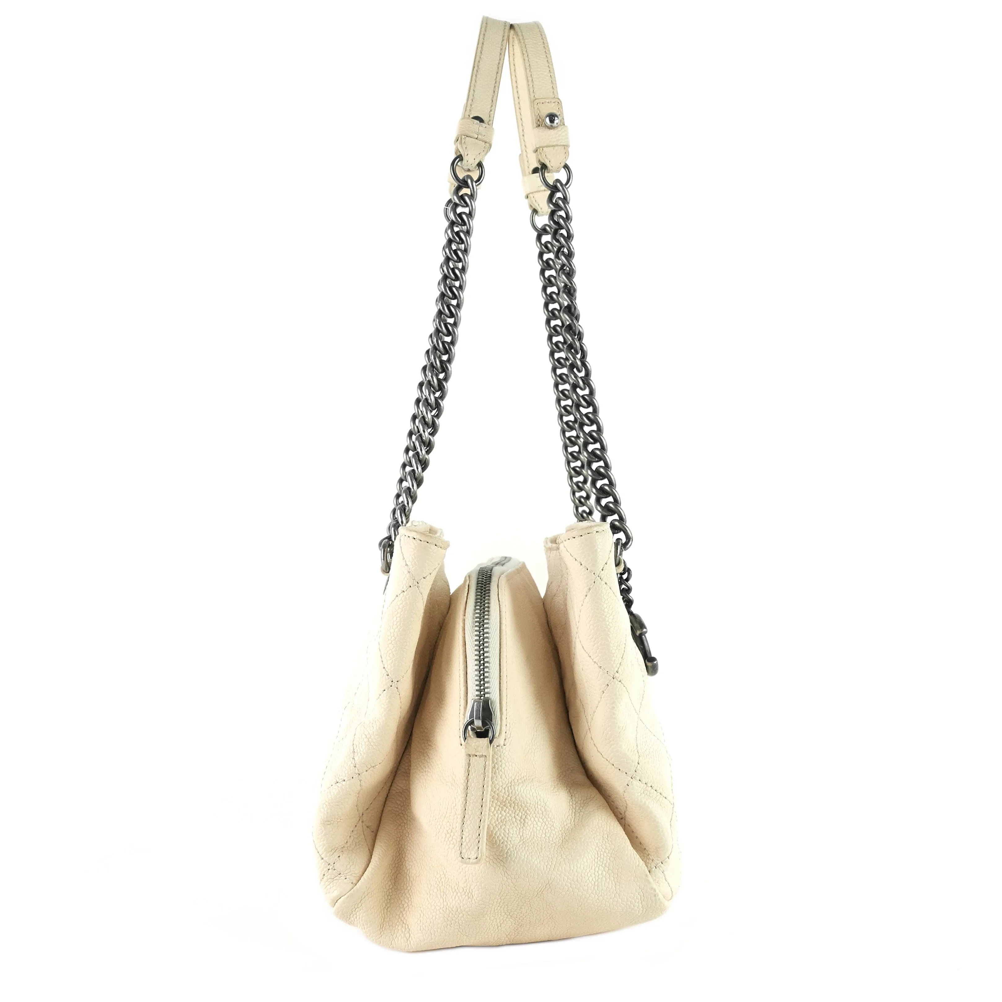 Chic Small Matelass Caviar Leather Tote Bag