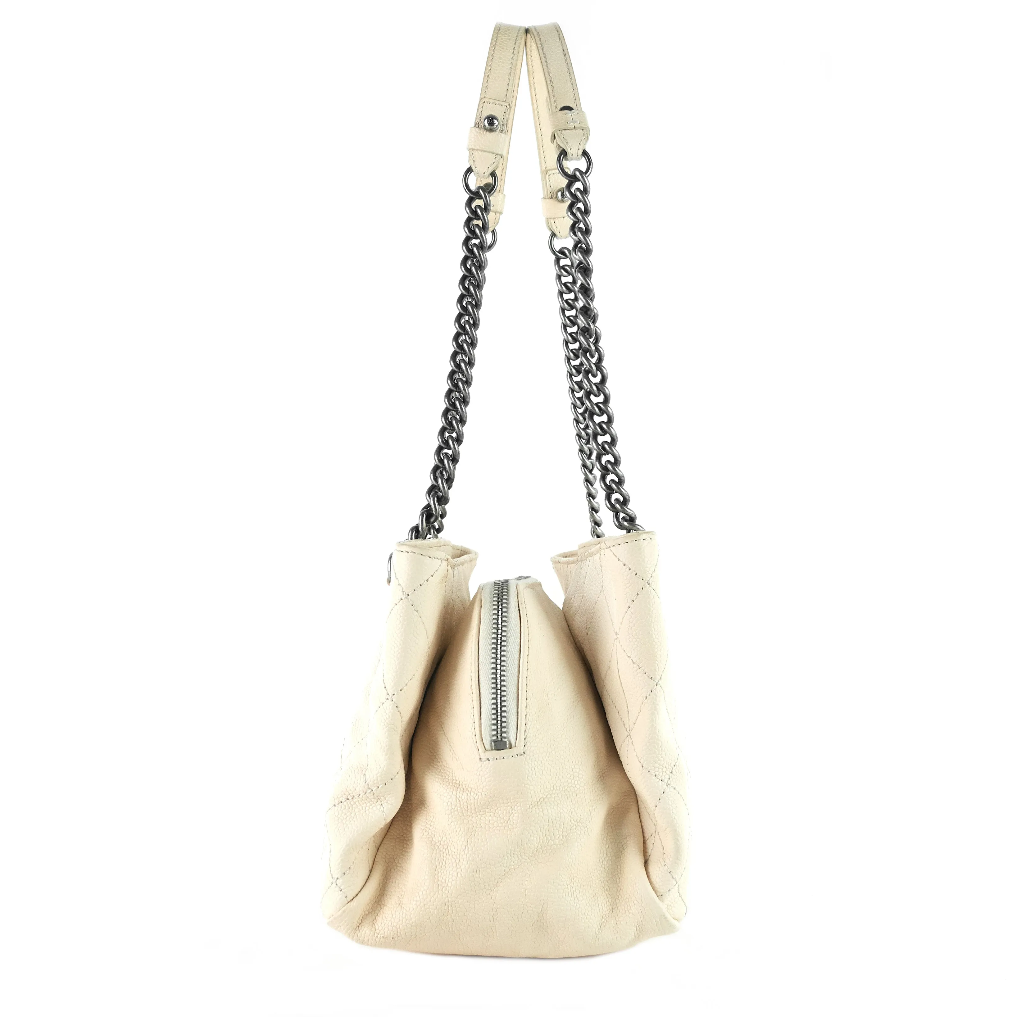 Chic Small Matelass Caviar Leather Tote Bag