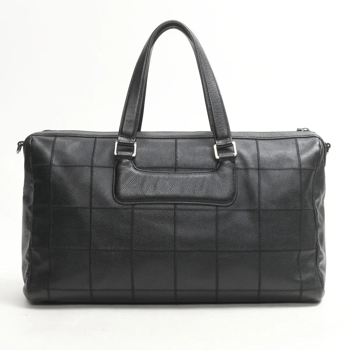 Chocolate Bar Caviar Leather Boston Bag