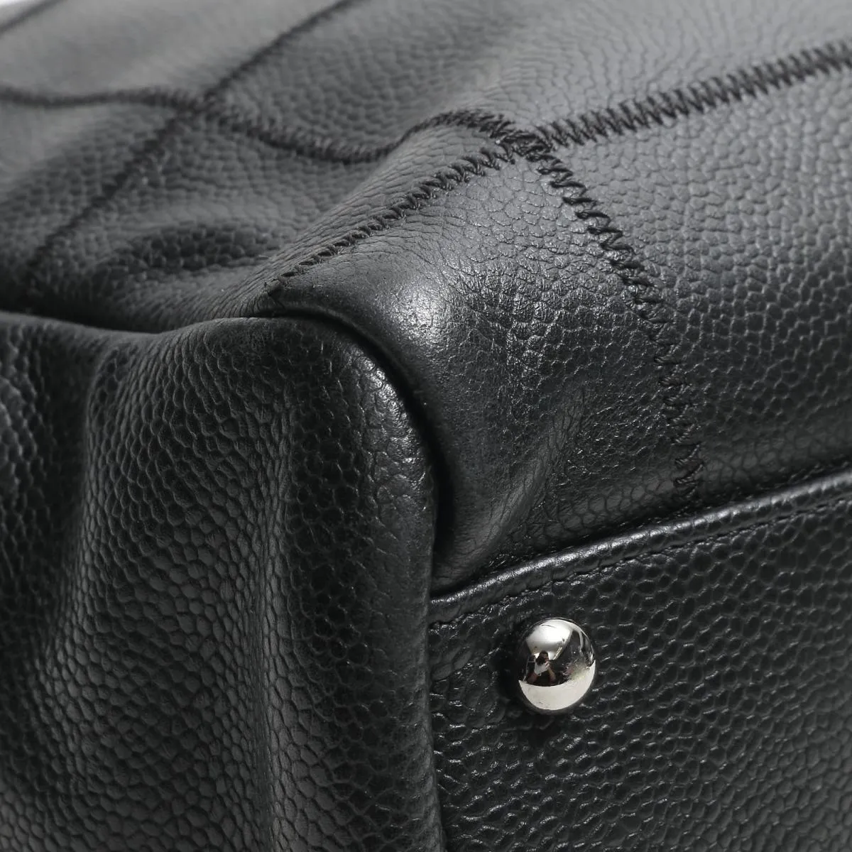 Chocolate Bar Caviar Leather Boston Bag
