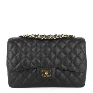 Classic Single Flap Jumbo Caviar Leather Bag