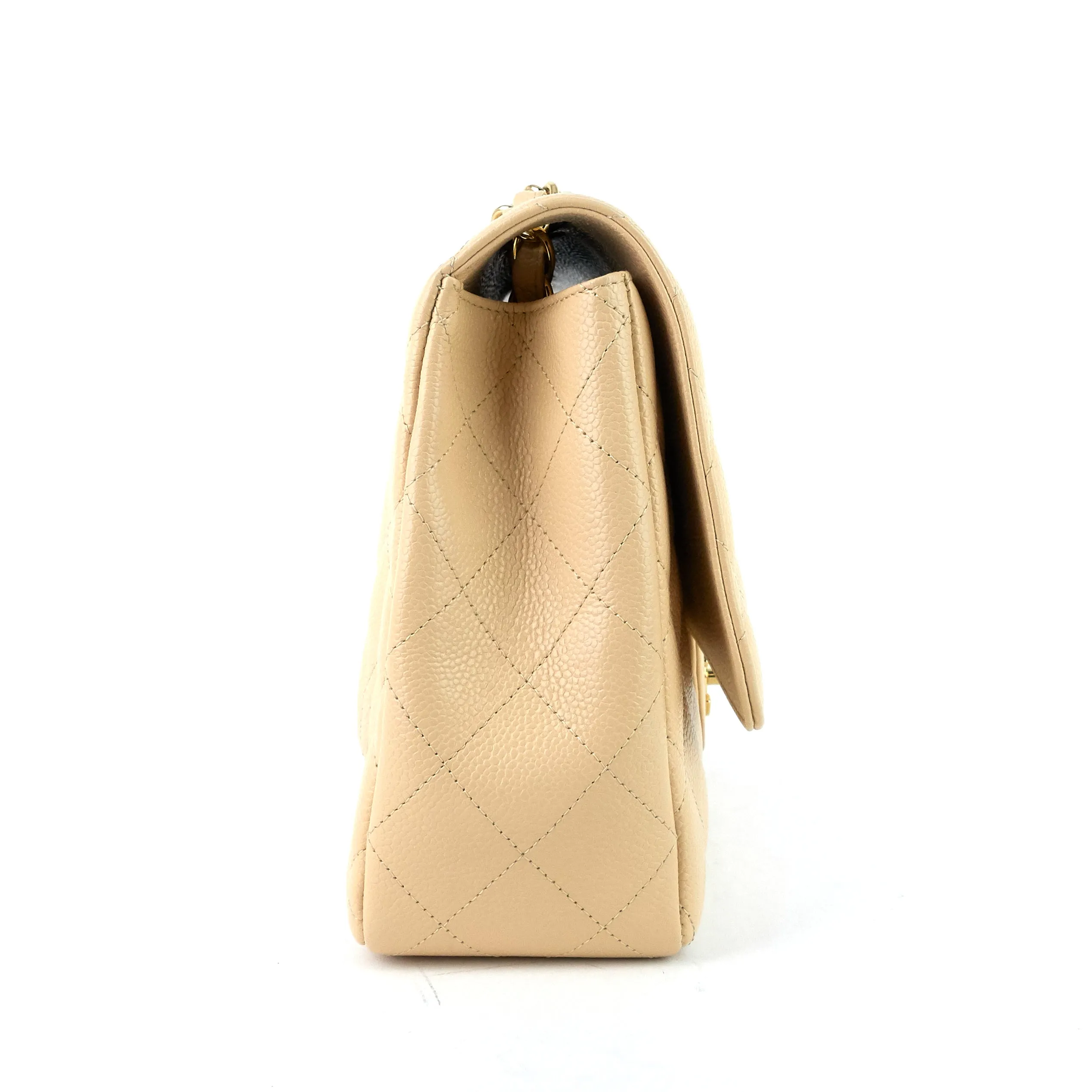 Classic Single Flap Jumbo Caviar Leather Bag