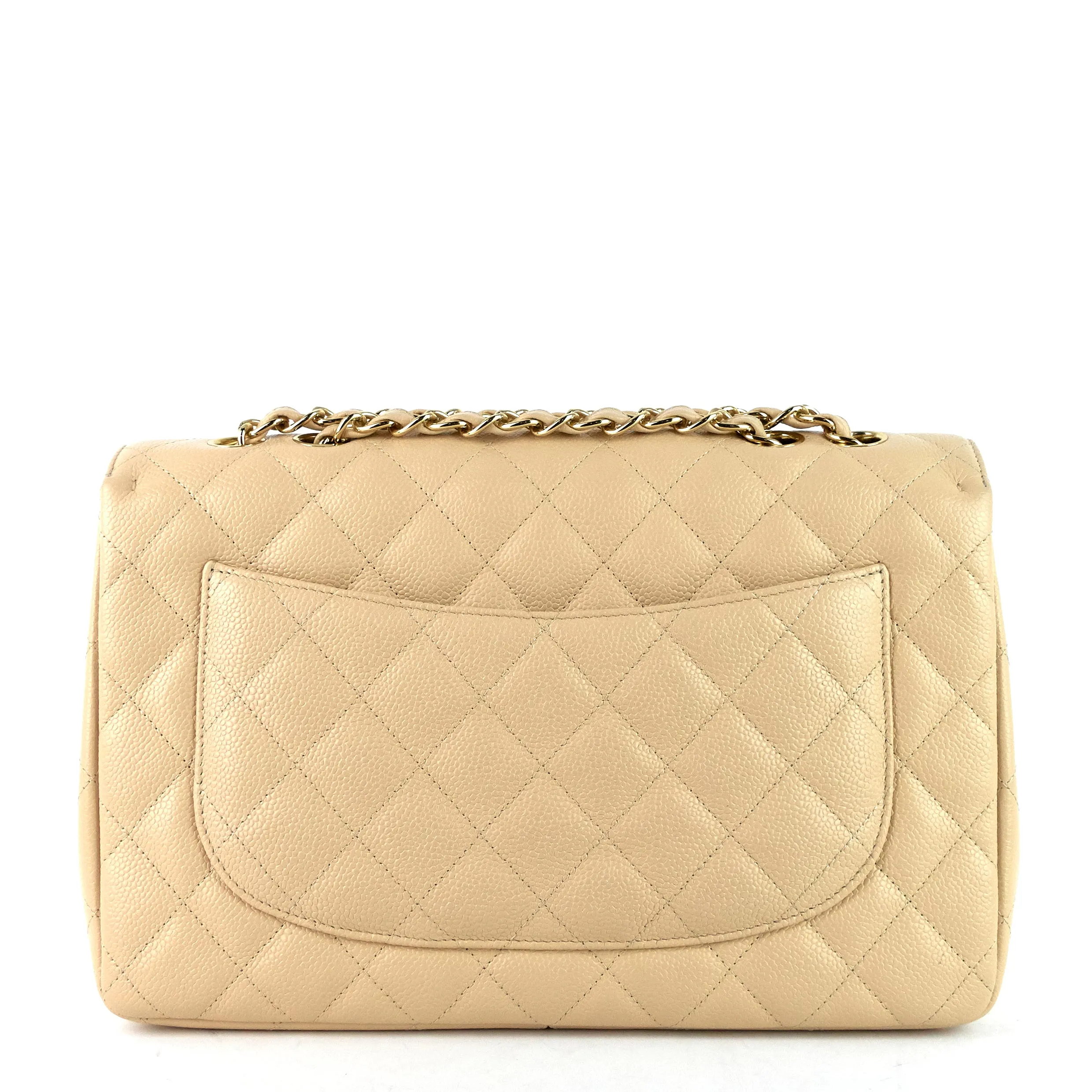 Classic Single Flap Jumbo Caviar Leather Bag