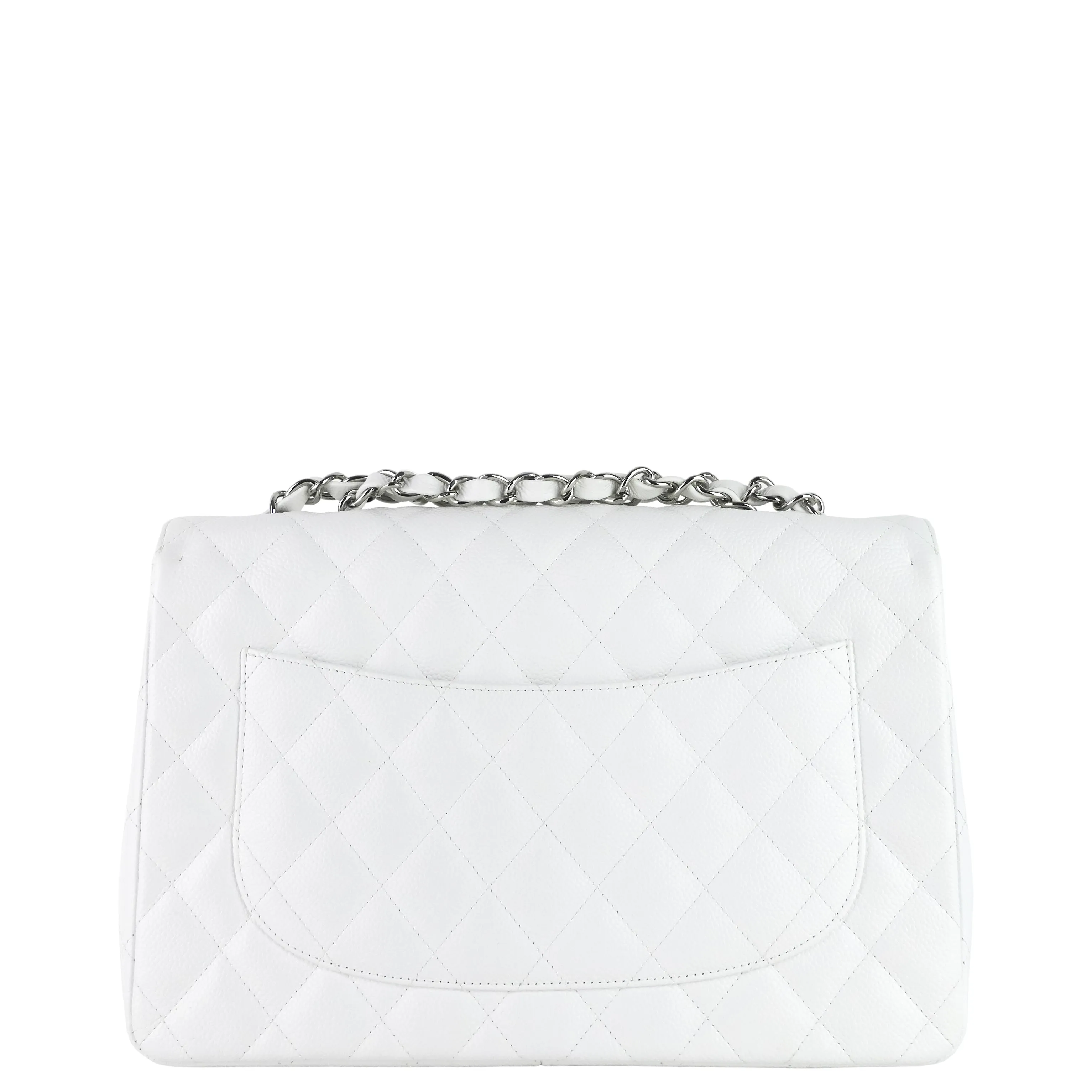 Classic Single Flap Large Caviar Leather Bag