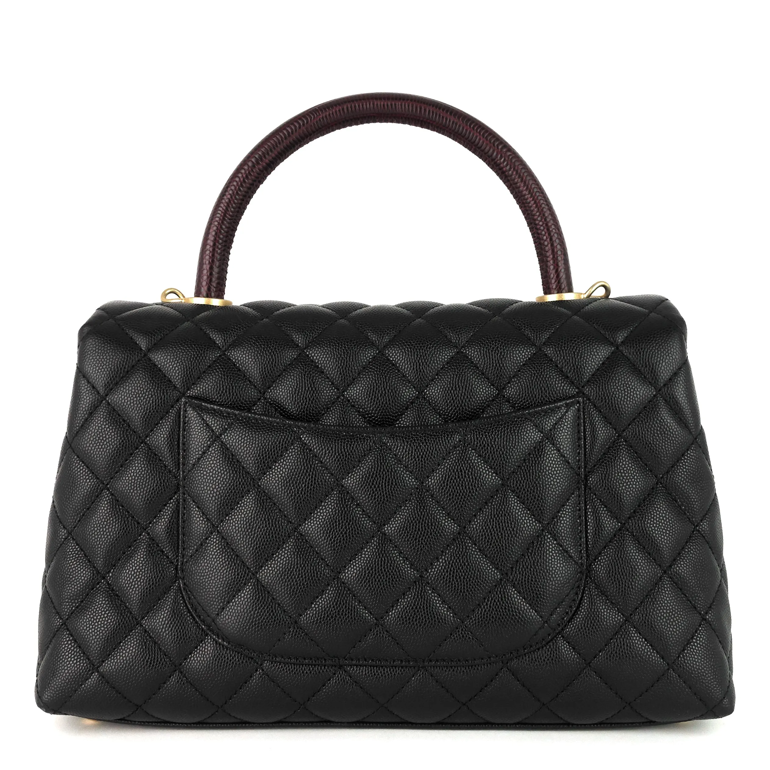 Coco Lizard Top Handle Small Caviar Leather Bag