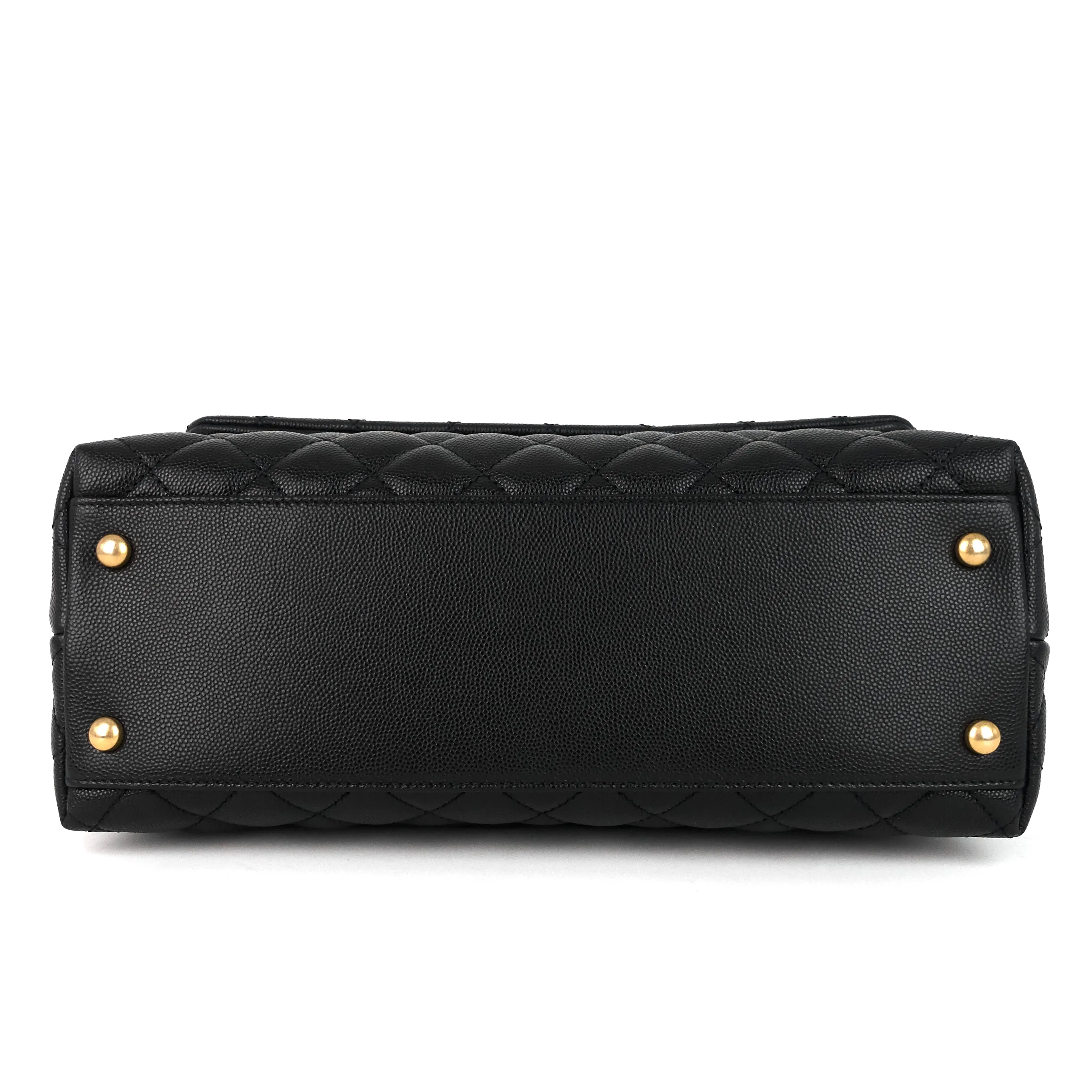 Coco Lizard Top Handle Small Caviar Leather Bag