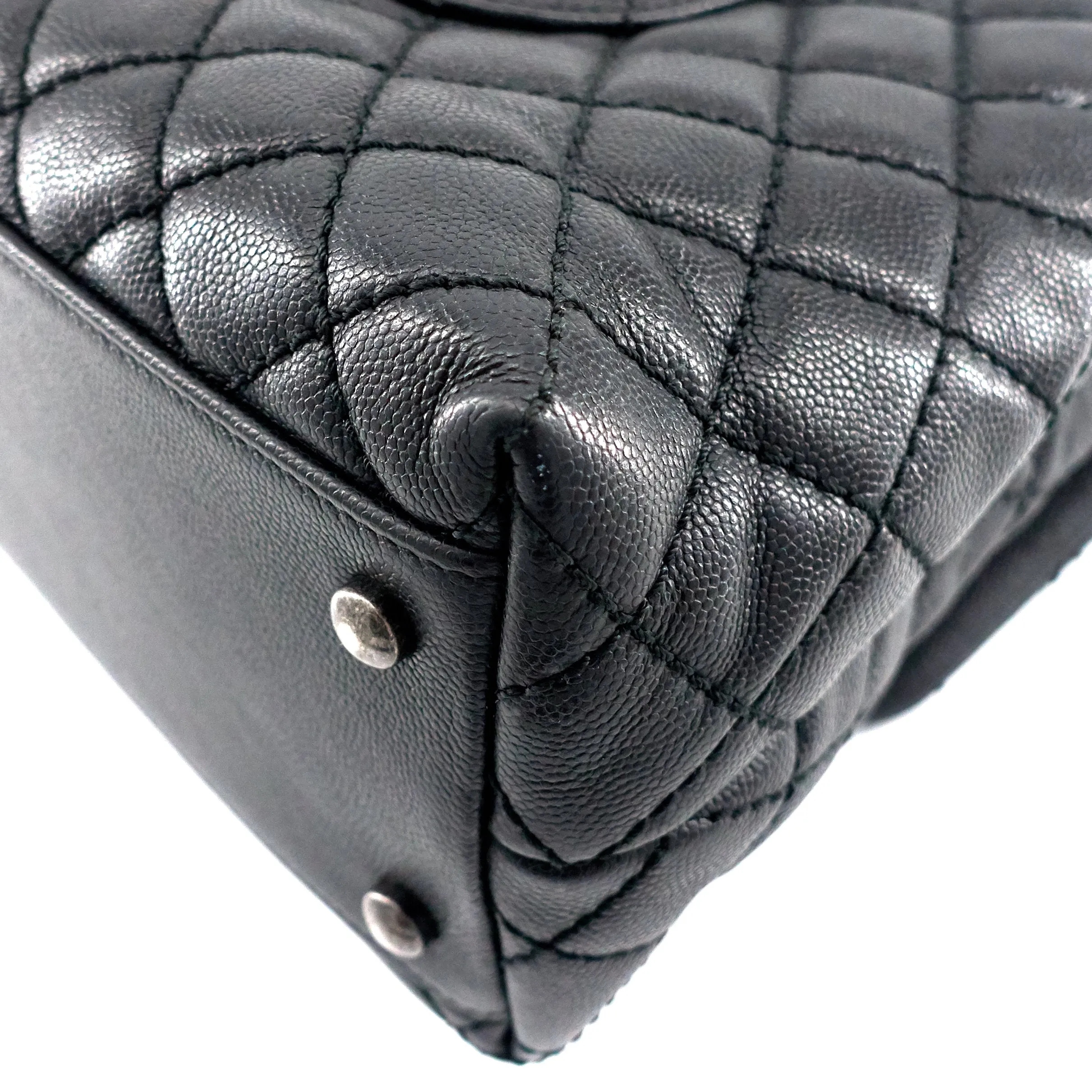 Coco Top Handle Medium Caviar Leather Bag