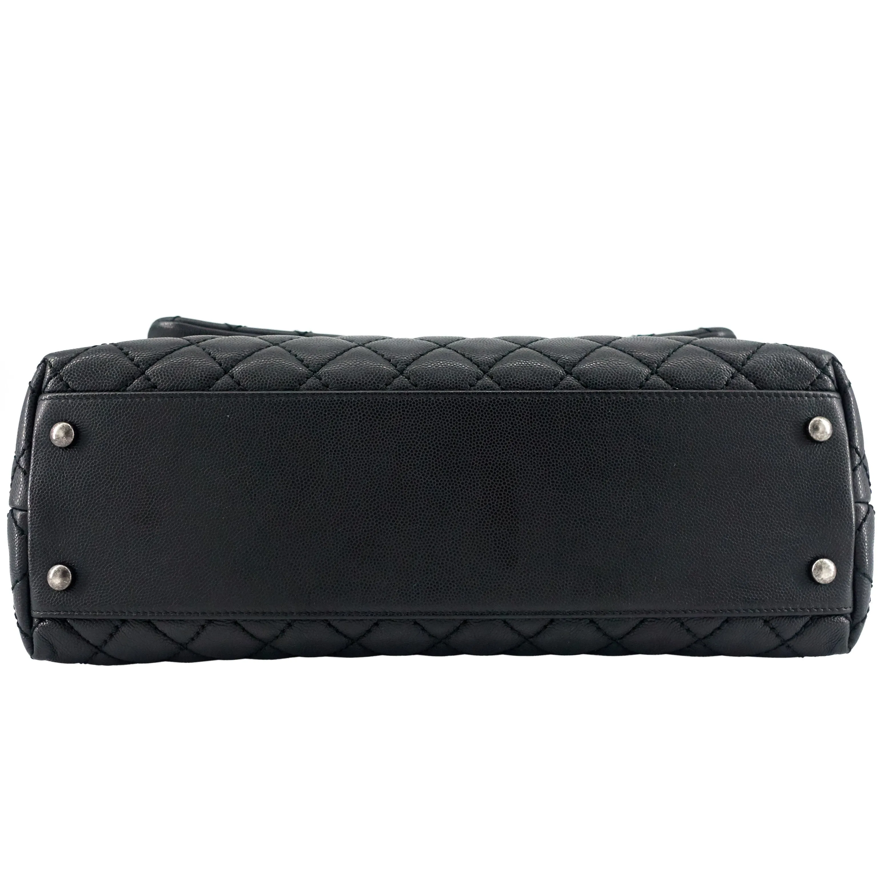 Coco Top Handle Medium Caviar Leather Bag
