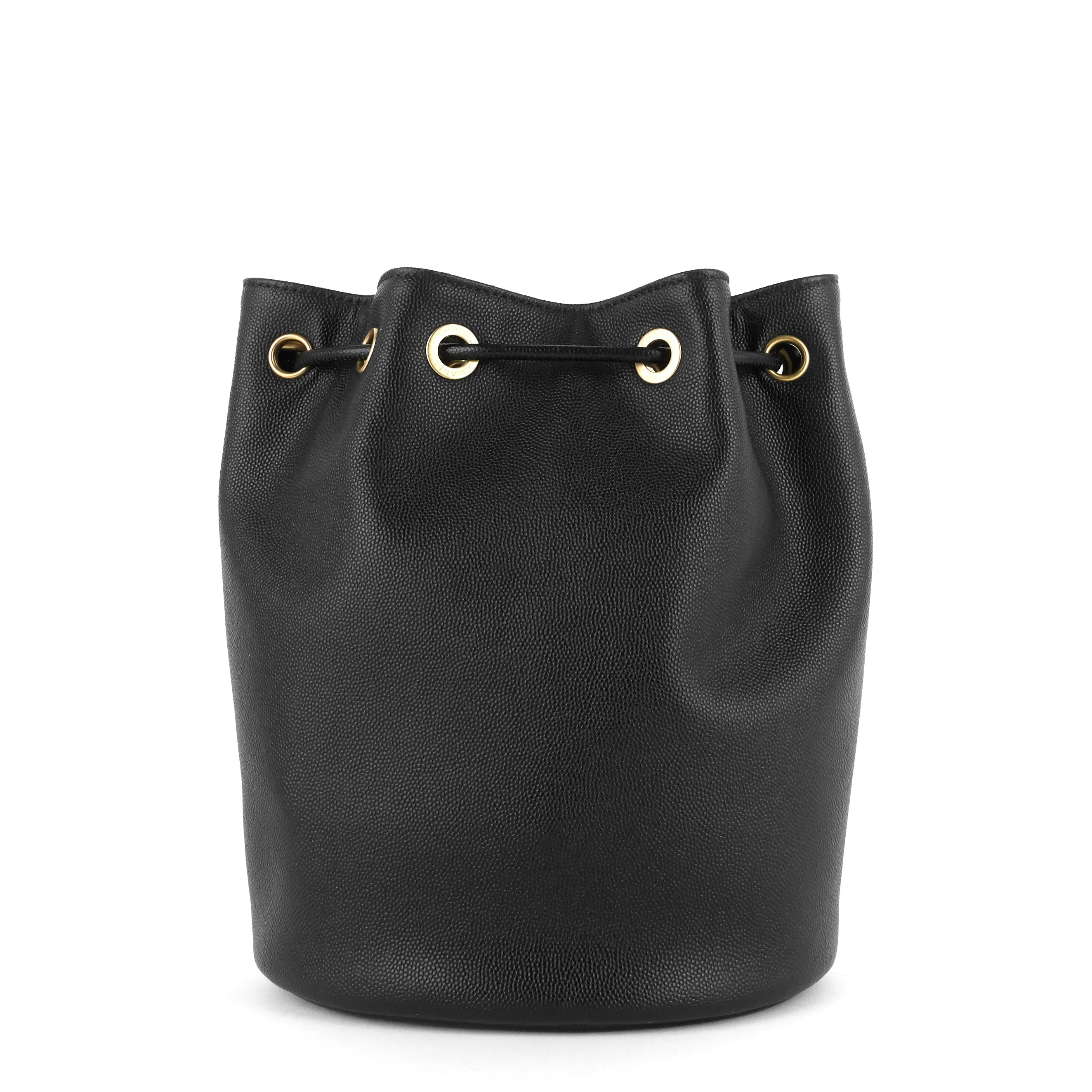 Deauville Drawstring Studded Caviar Bucket Bag