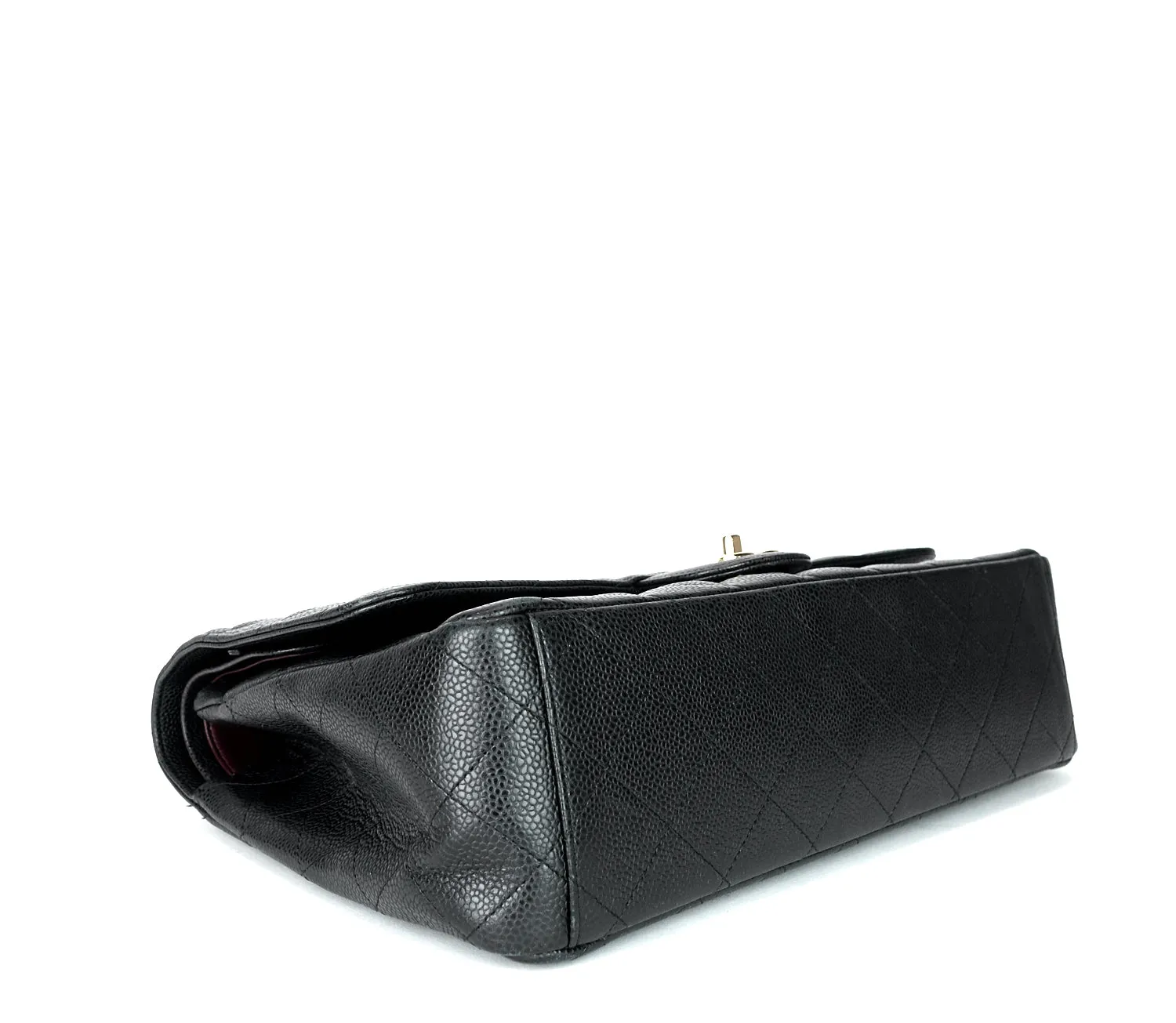 Double Flap Quilted Caviar Leather Bag