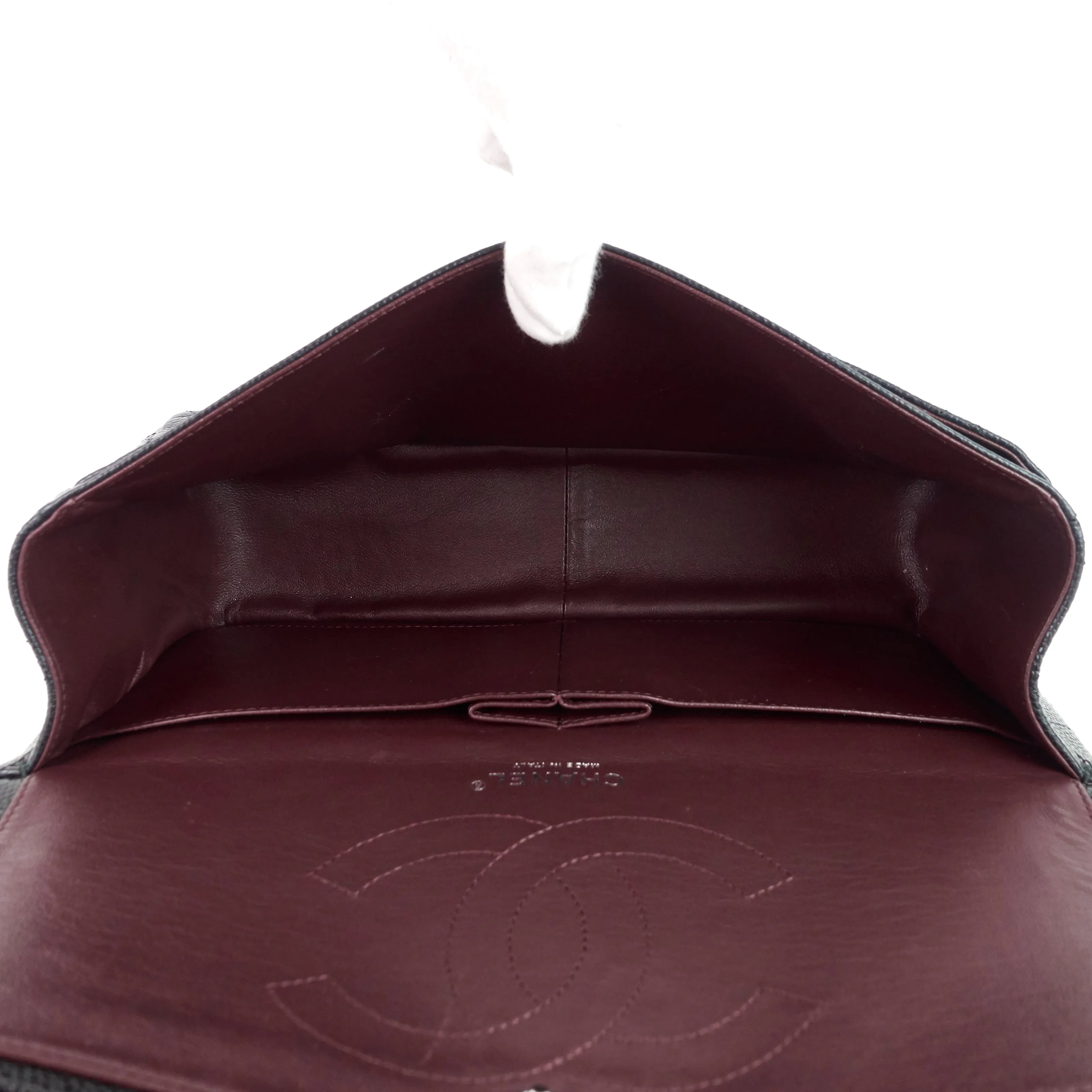 Double Flap Quilted Caviar Leather Bag