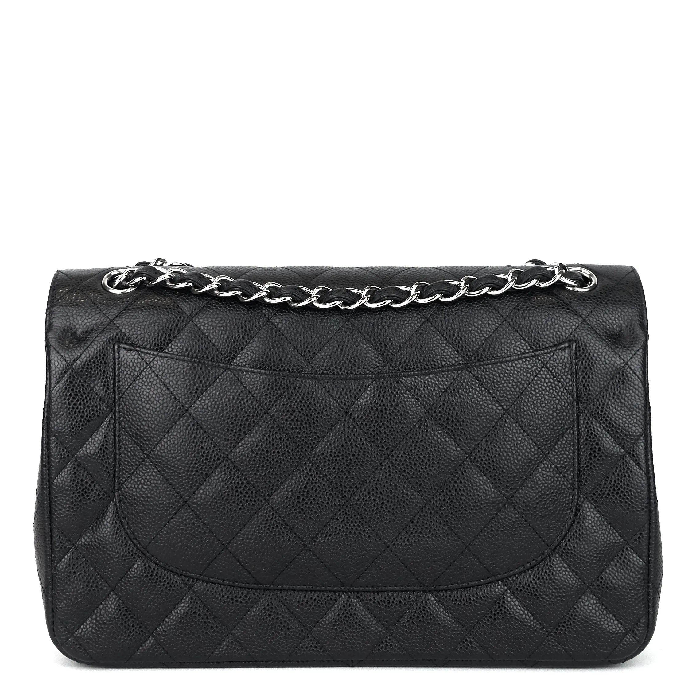 Double Flap Quilted Caviar Leather Bag