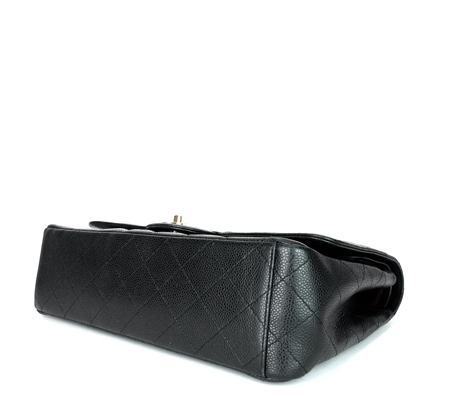 Double Flap Quilted Caviar Leather Bag