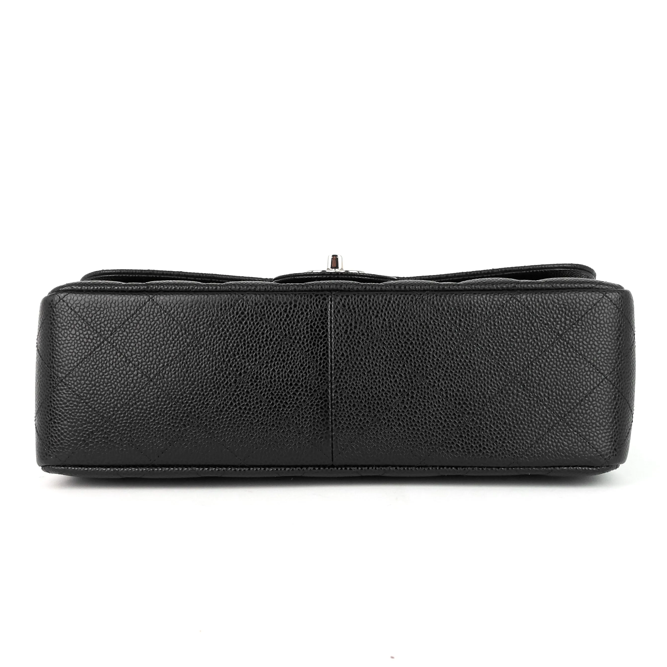Double Flap Quilted Caviar Leather Bag