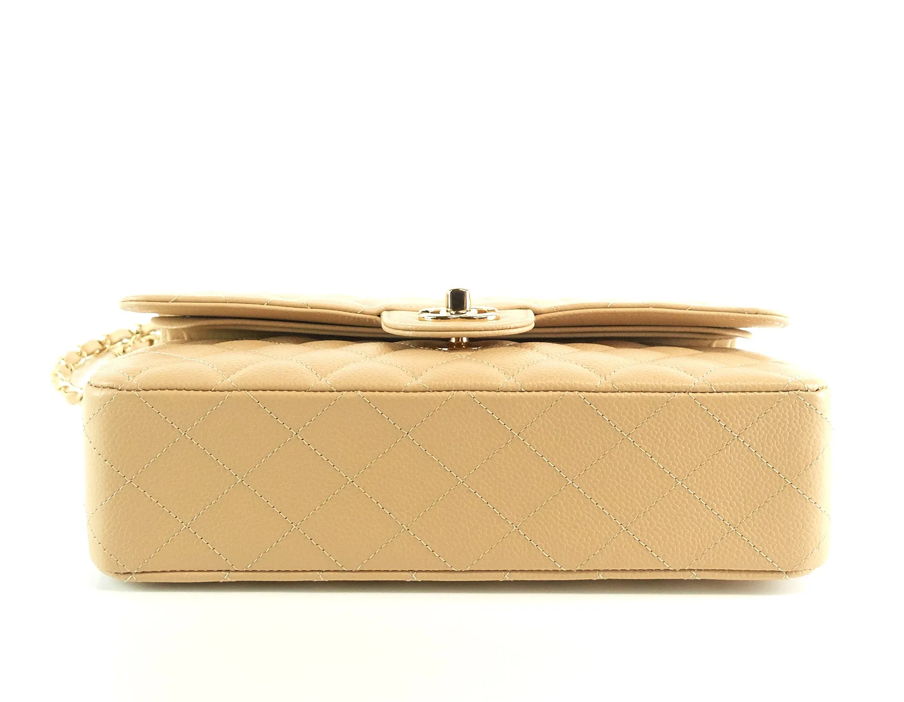Double Flap Quilted Caviar Leather Bag