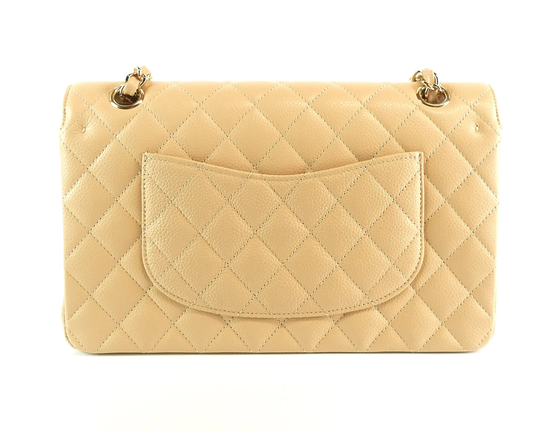 Double Flap Quilted Caviar Leather Bag