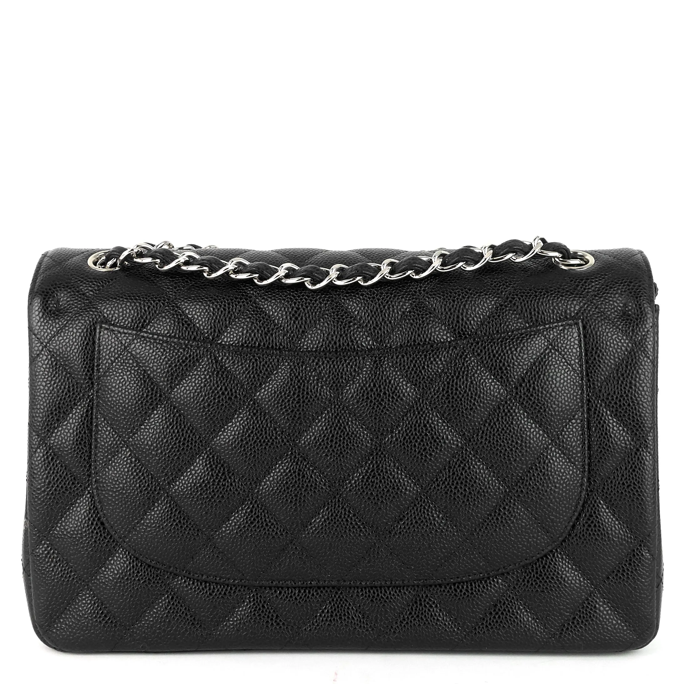 Double Flap Quilted Caviar Leather Bag