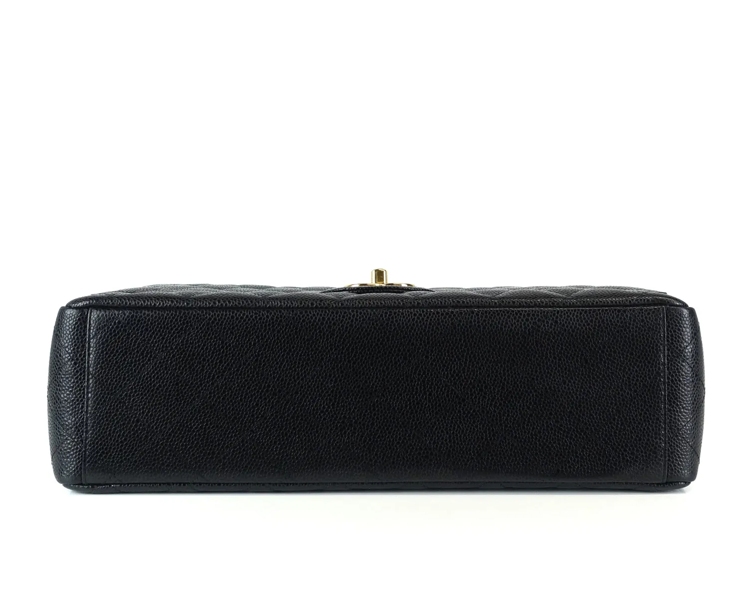 Double Flap Quilted Caviar Leather Bag