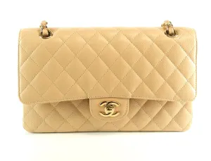 Double Flap Quilted Caviar Leather Bag