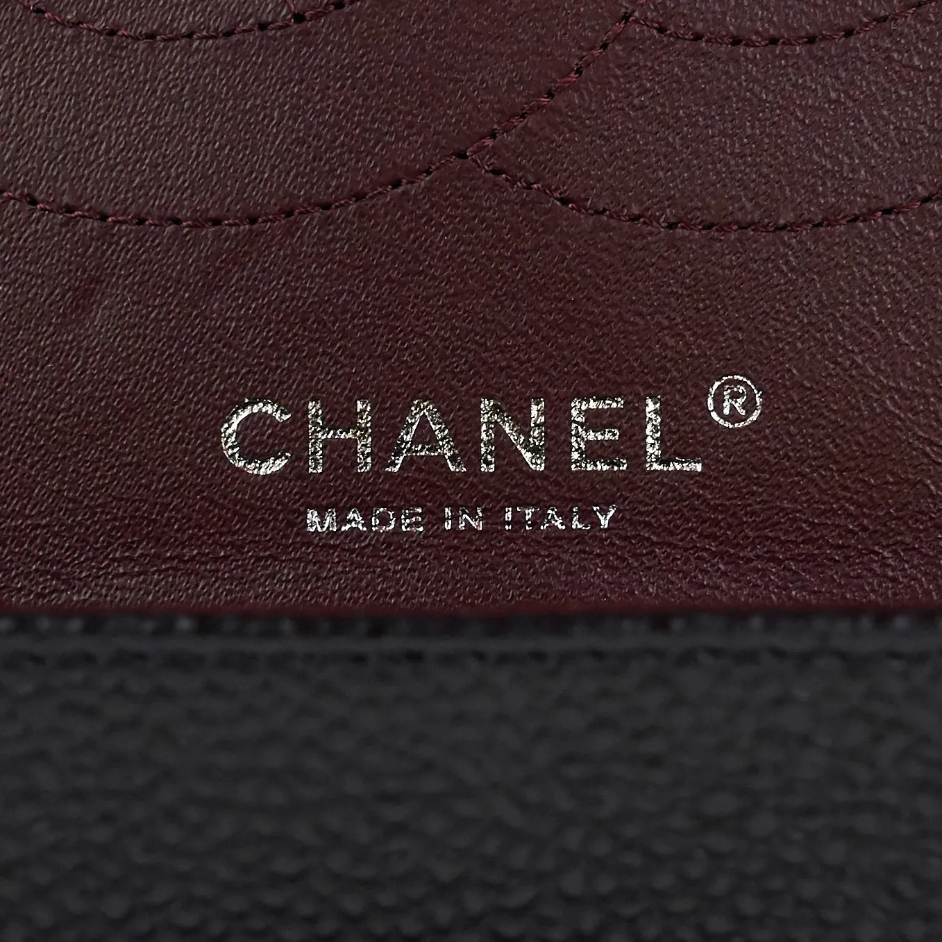 Double Flap Quilted Caviar Leather Bag