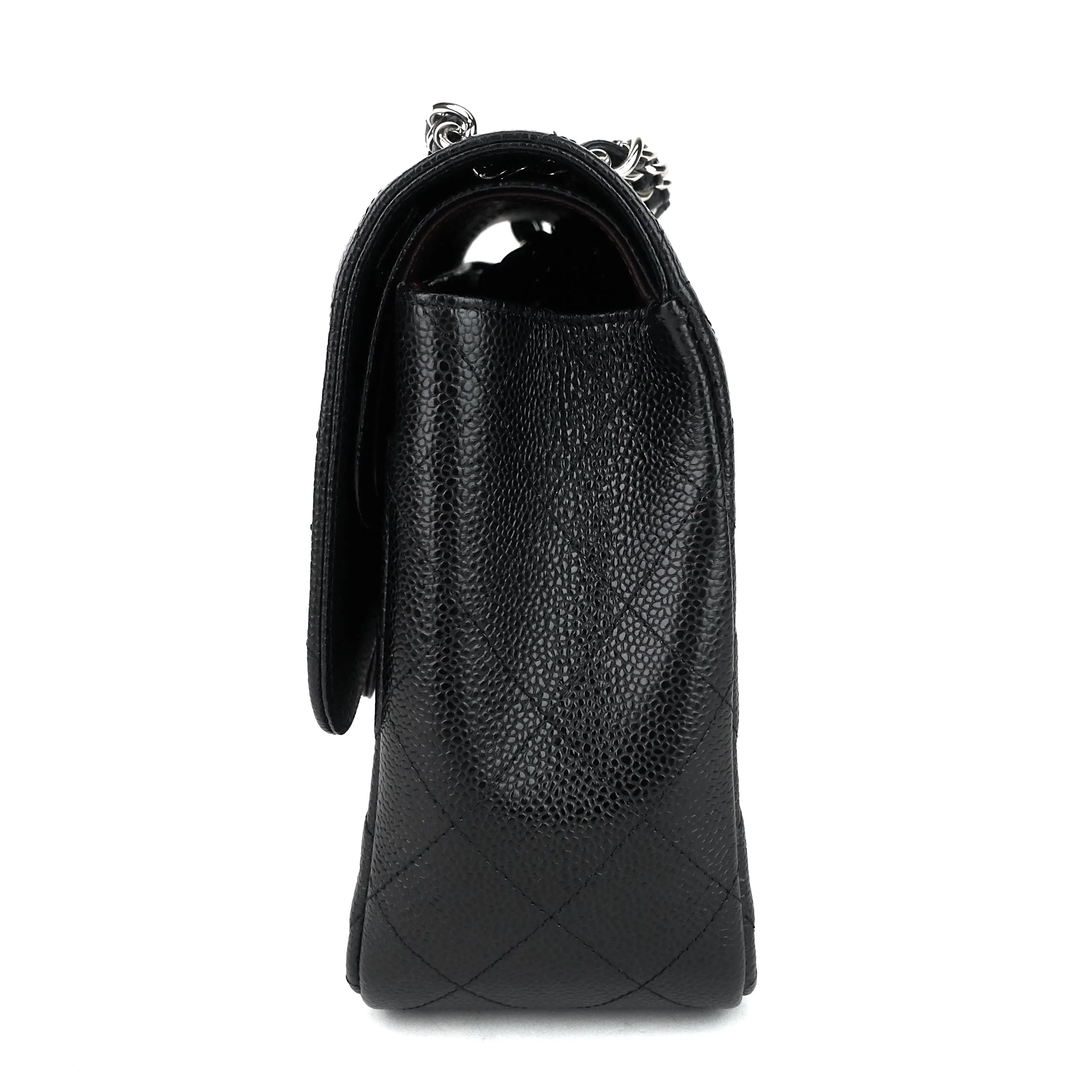 Double Flap Quilted Caviar Leather Bag
