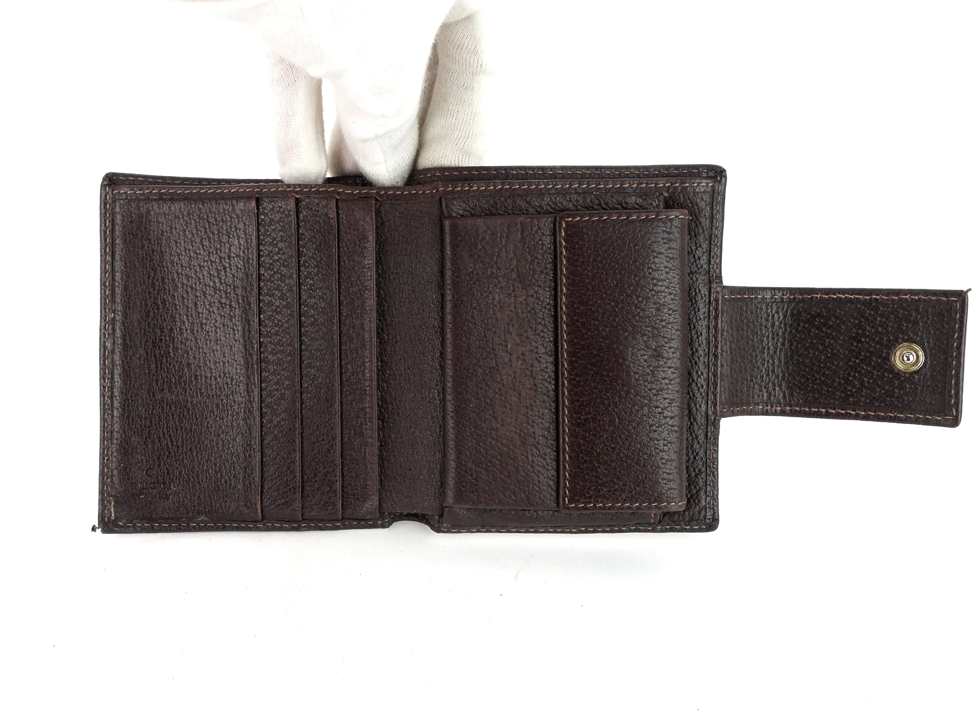 GG Canvas D-Ring Compact Wallet