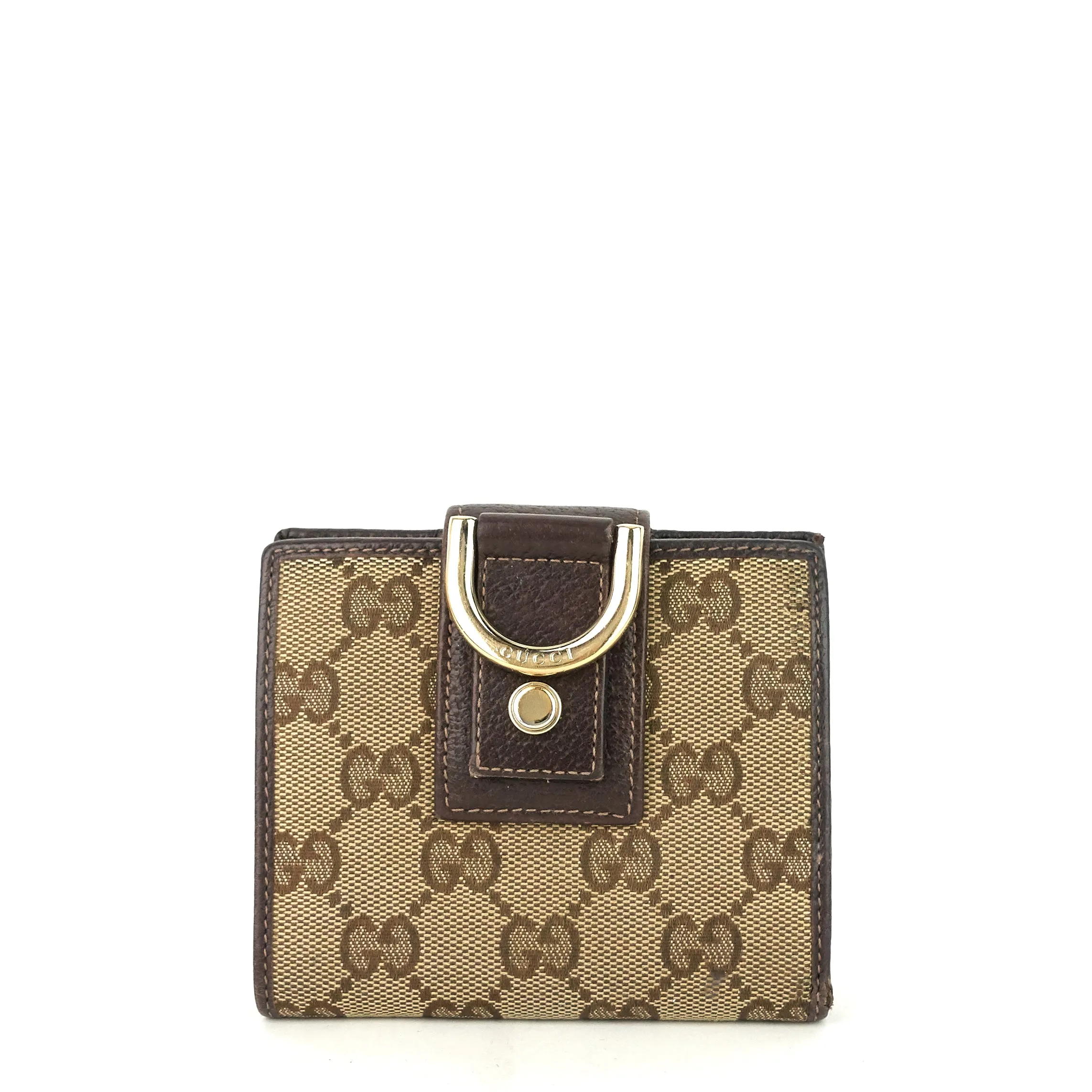 GG Canvas D-Ring Compact Wallet