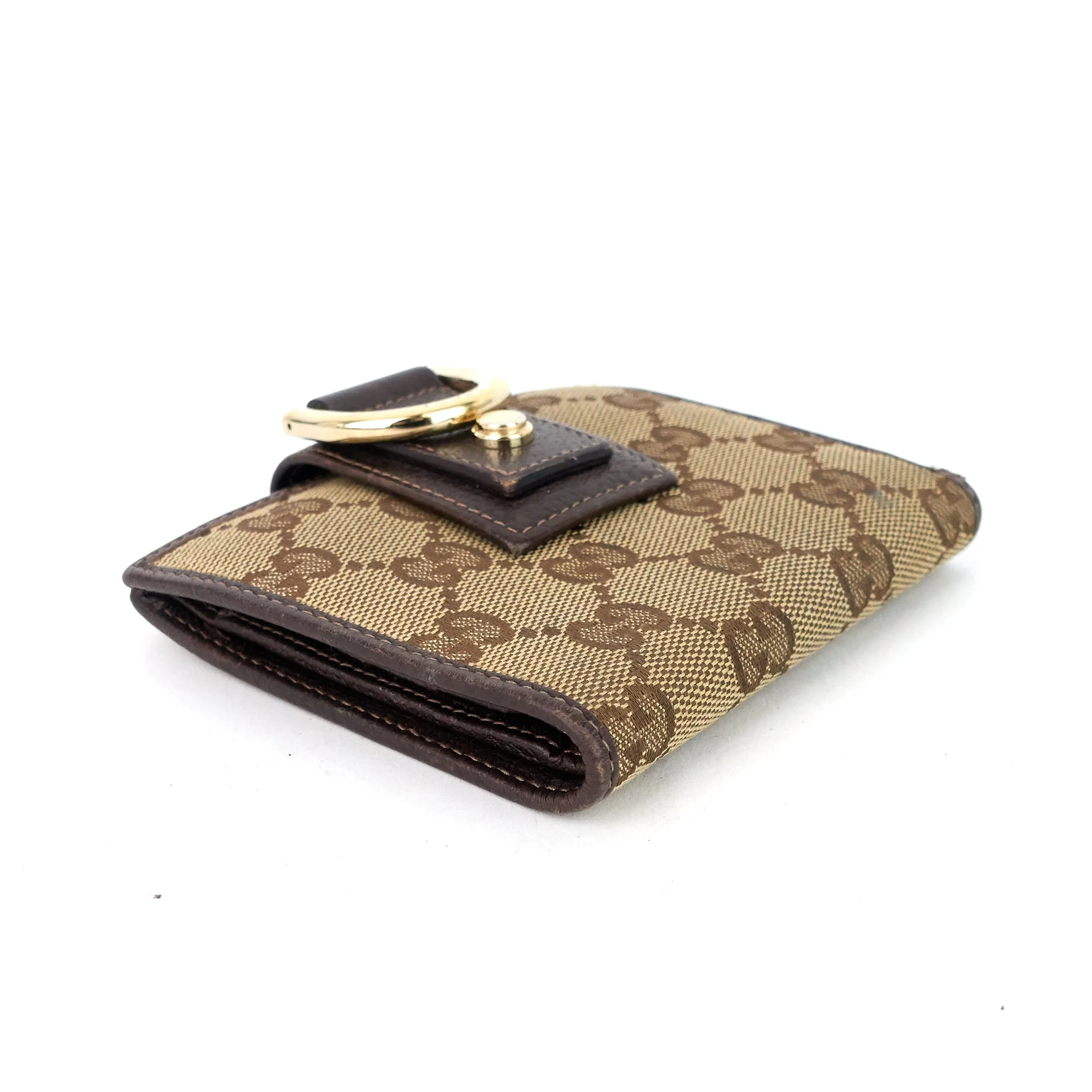 GG Canvas D-Ring Compact Wallet