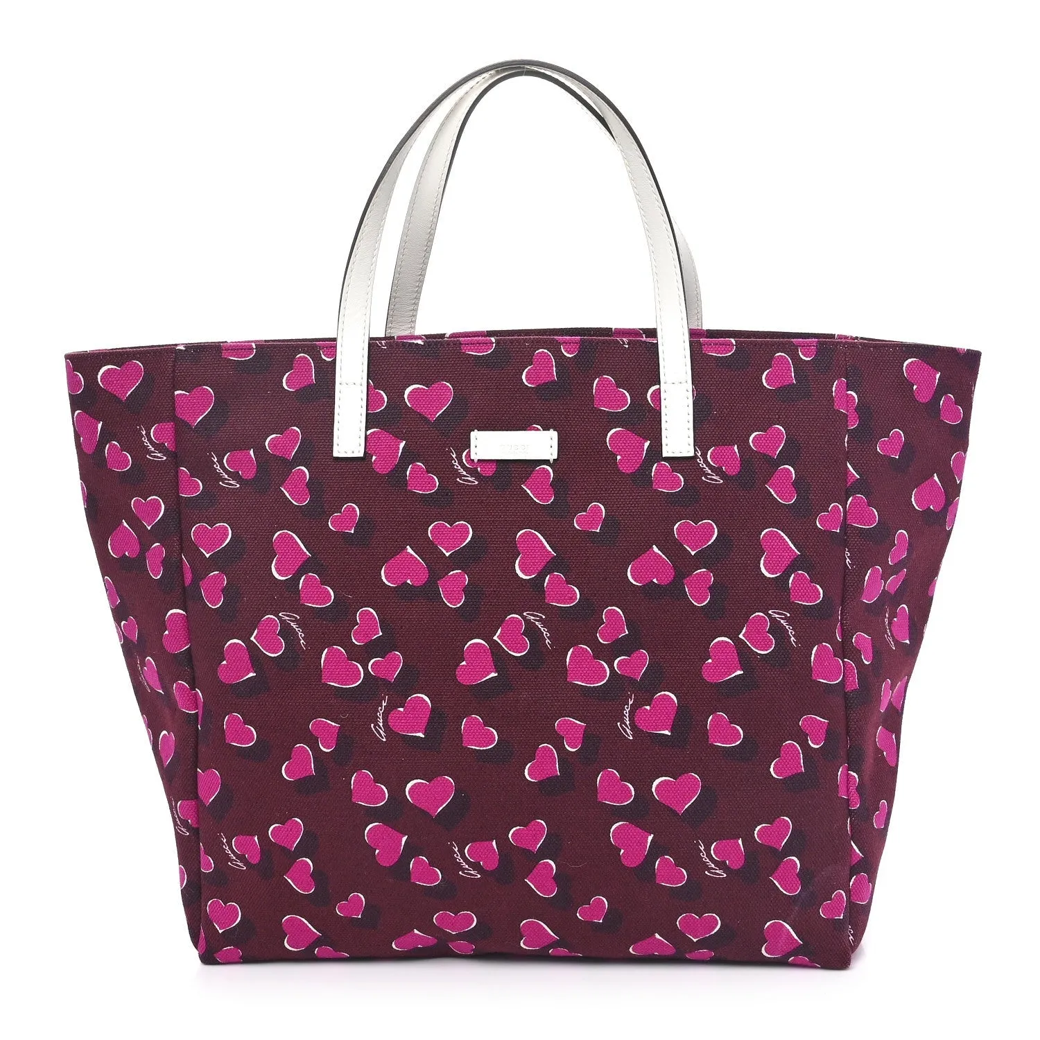 Gucci Canvas Heartbeat Print Medium Tote