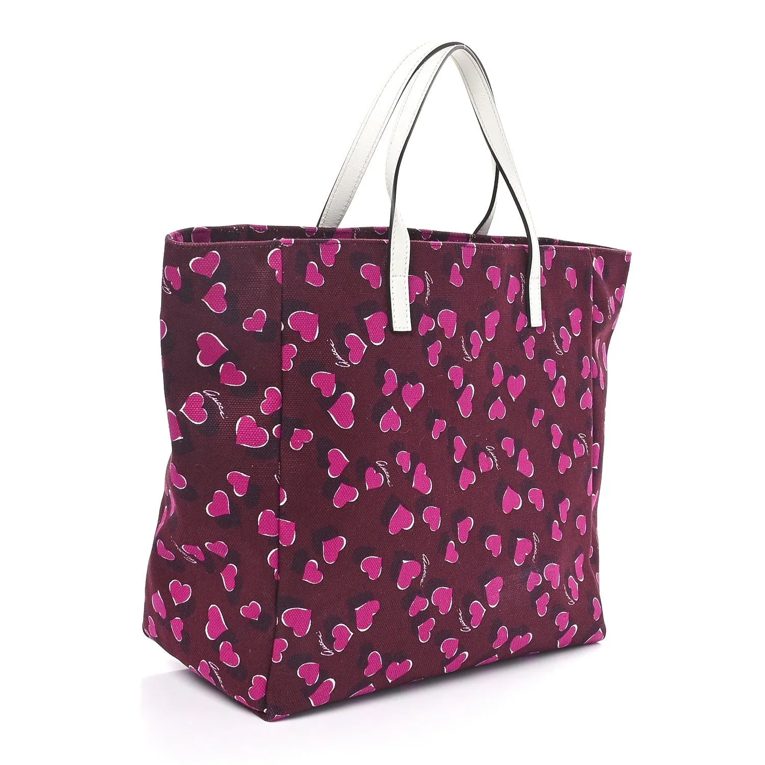 Gucci Canvas Heartbeat Print Medium Tote
