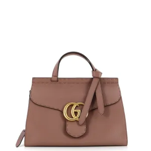 Gucci Gg Marmont Top Handle Bag Leather