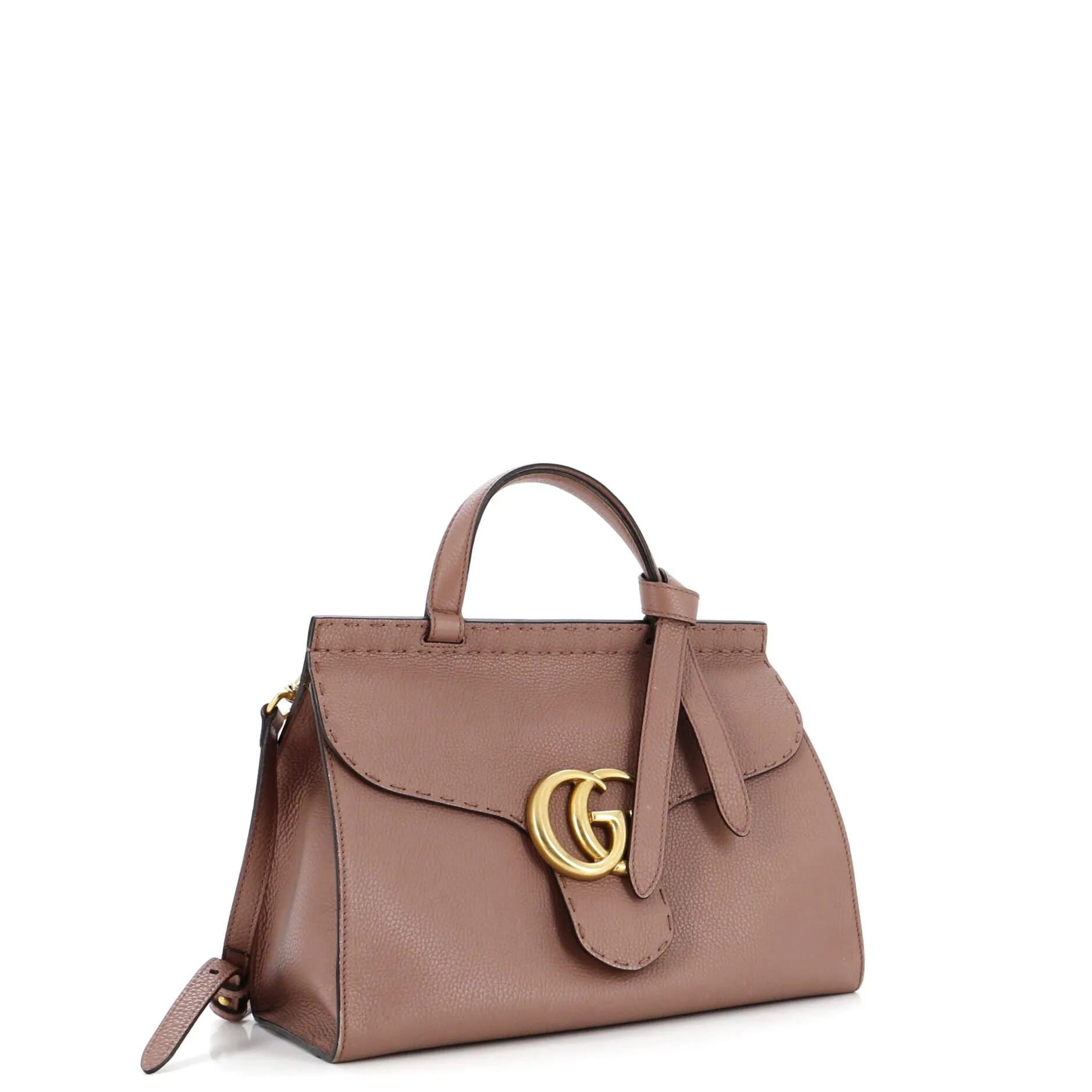 Gucci Gg Marmont Top Handle Bag Leather