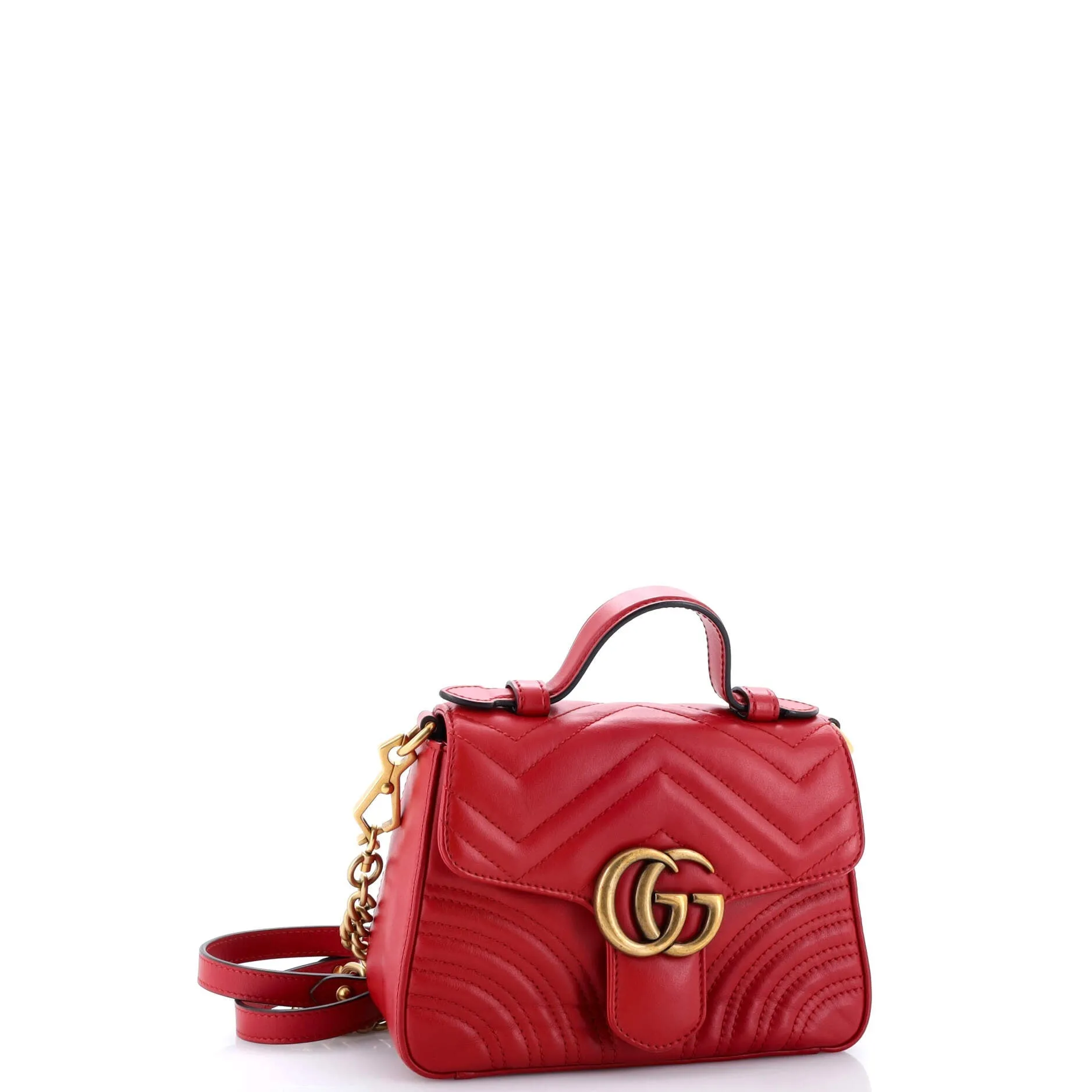 Gucci Gg Marmont Top Handle Flap Bag