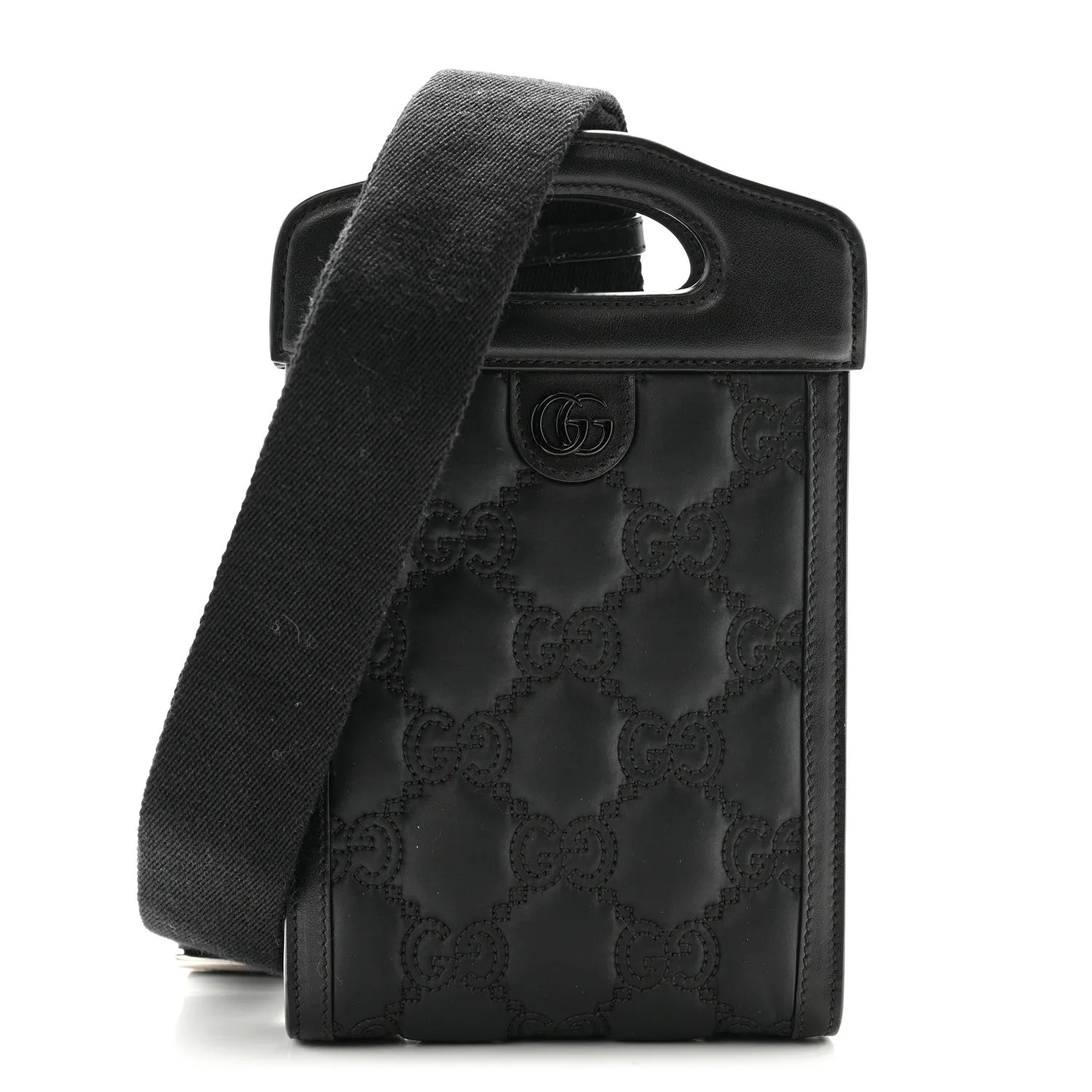 Gucci Nylon Calfskin Enamel Gg Matelasse