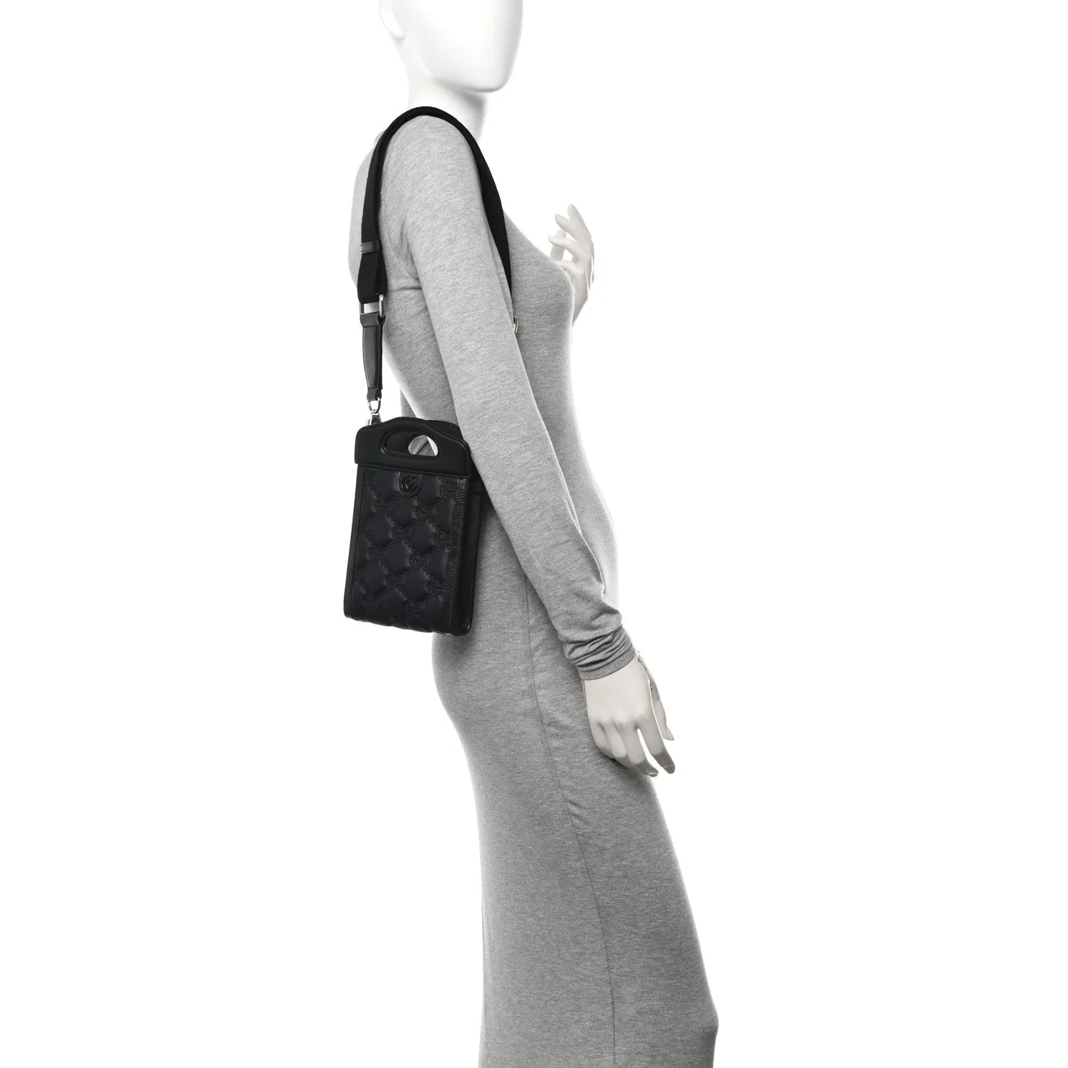 Gucci Nylon Calfskin Enamel Gg Matelasse