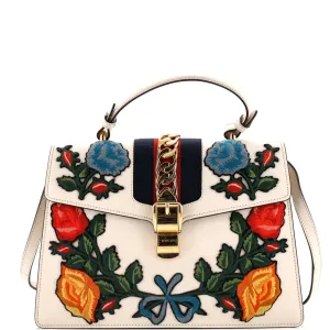 Gucci Sylvie Top Handle Bag Embroidered