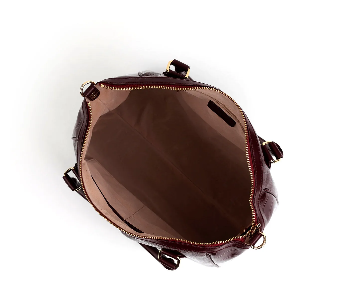 Gunas New York Madison Burgundy Croc Vegan Shoulder Bag