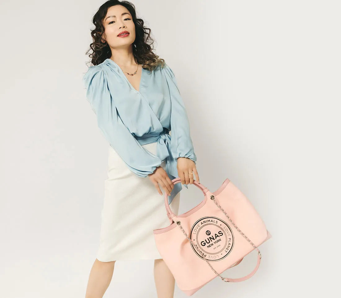 Gunas New York RUTH Light Pink Vegan Canvas Tote
