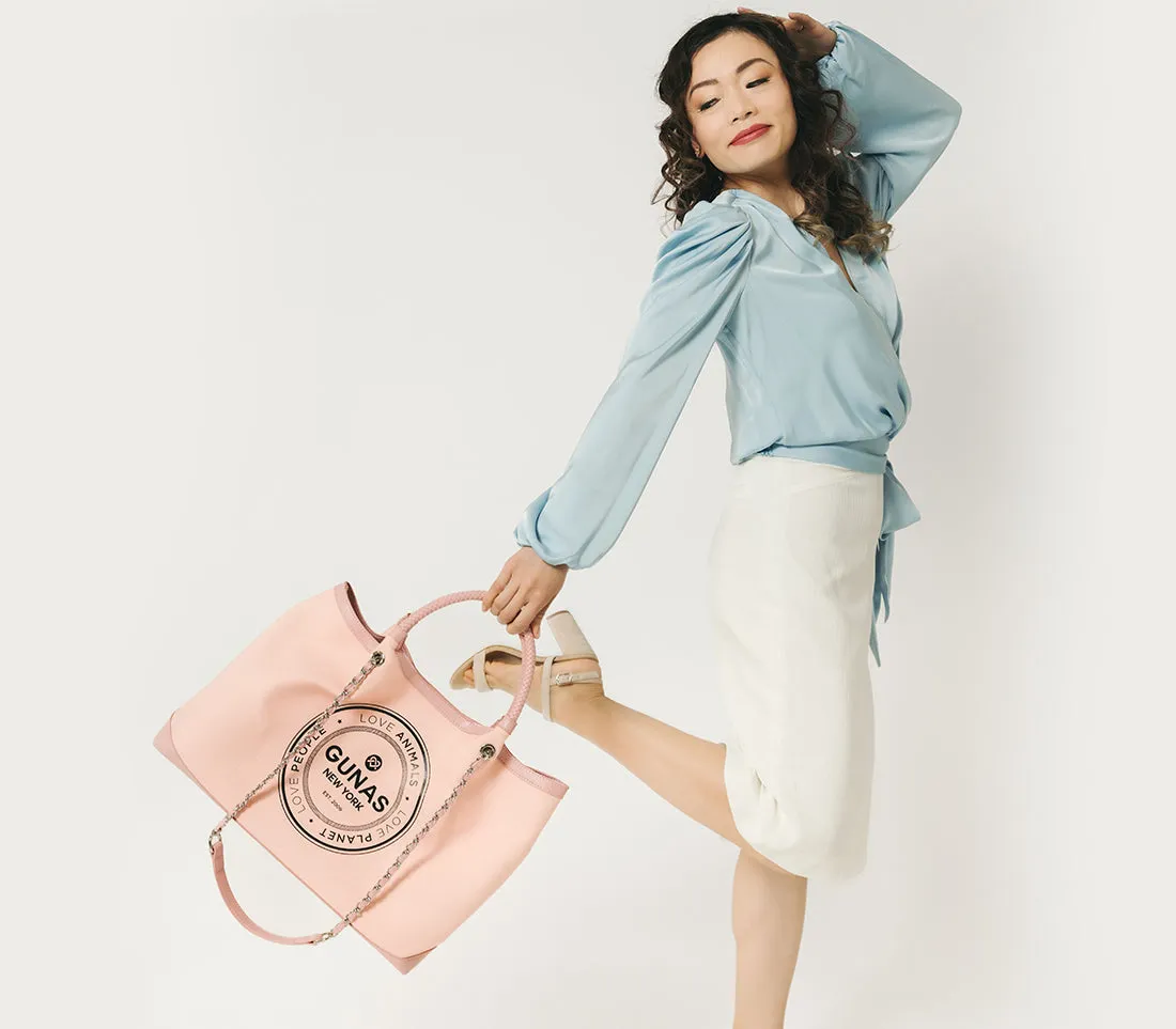 Gunas New York RUTH Light Pink Vegan Canvas Tote