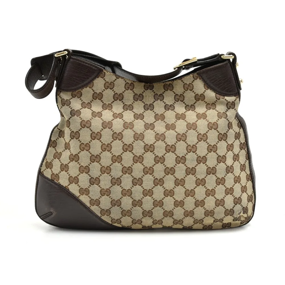 Hasler Monogram Canvas Horsebit Hobo Bag