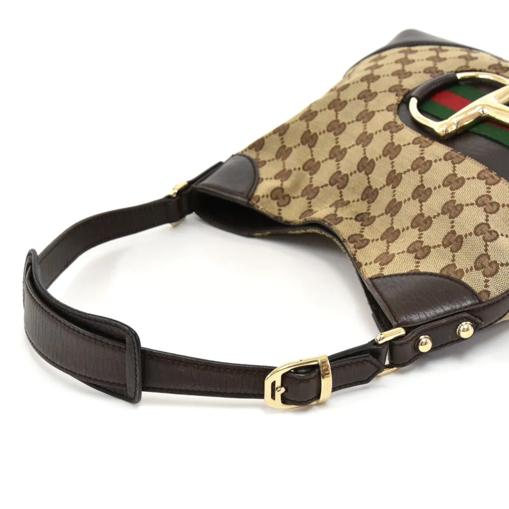 Hasler Monogram Canvas Horsebit Hobo Bag