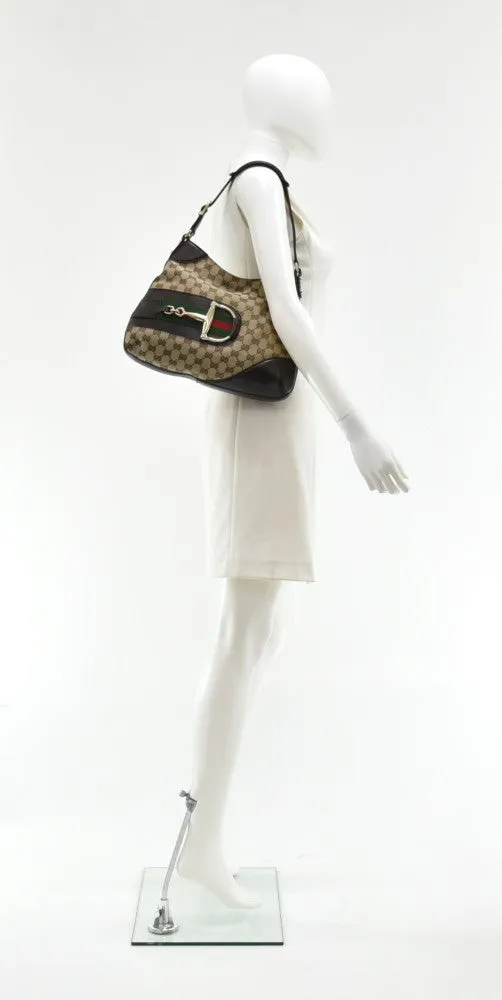 Hasler Monogram Canvas Horsebit Hobo Bag