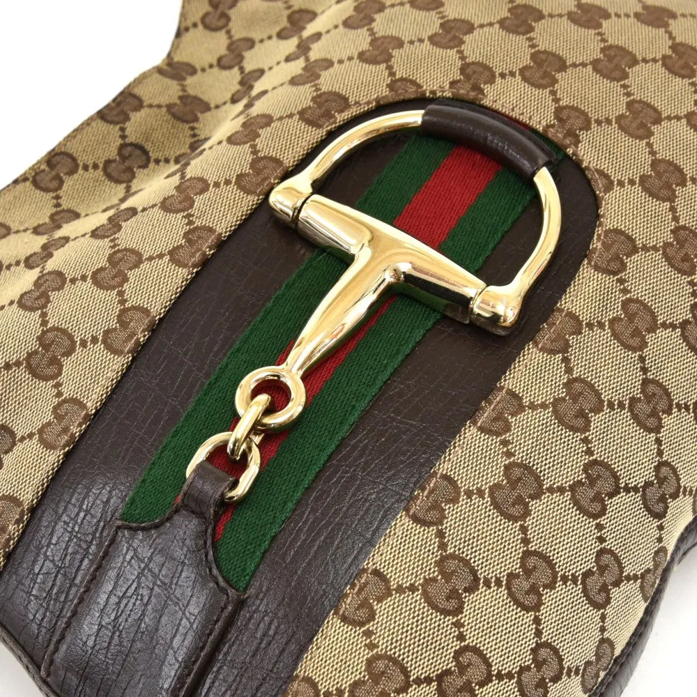 Hasler Monogram Canvas Horsebit Hobo Bag