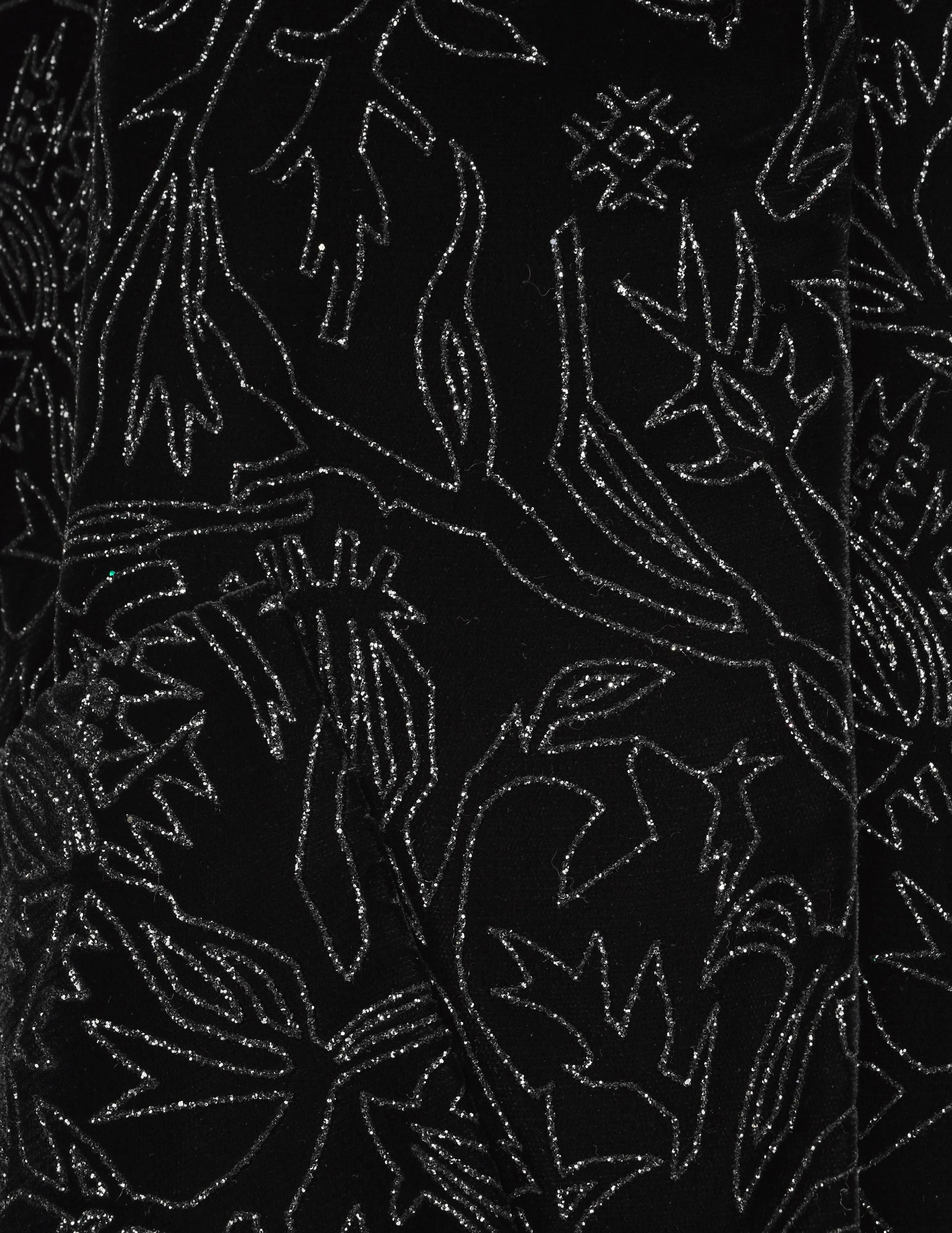 Karl Lagerfeld Vintage AW 1990 Sparkly Foliage Velvet Evening Jacket
