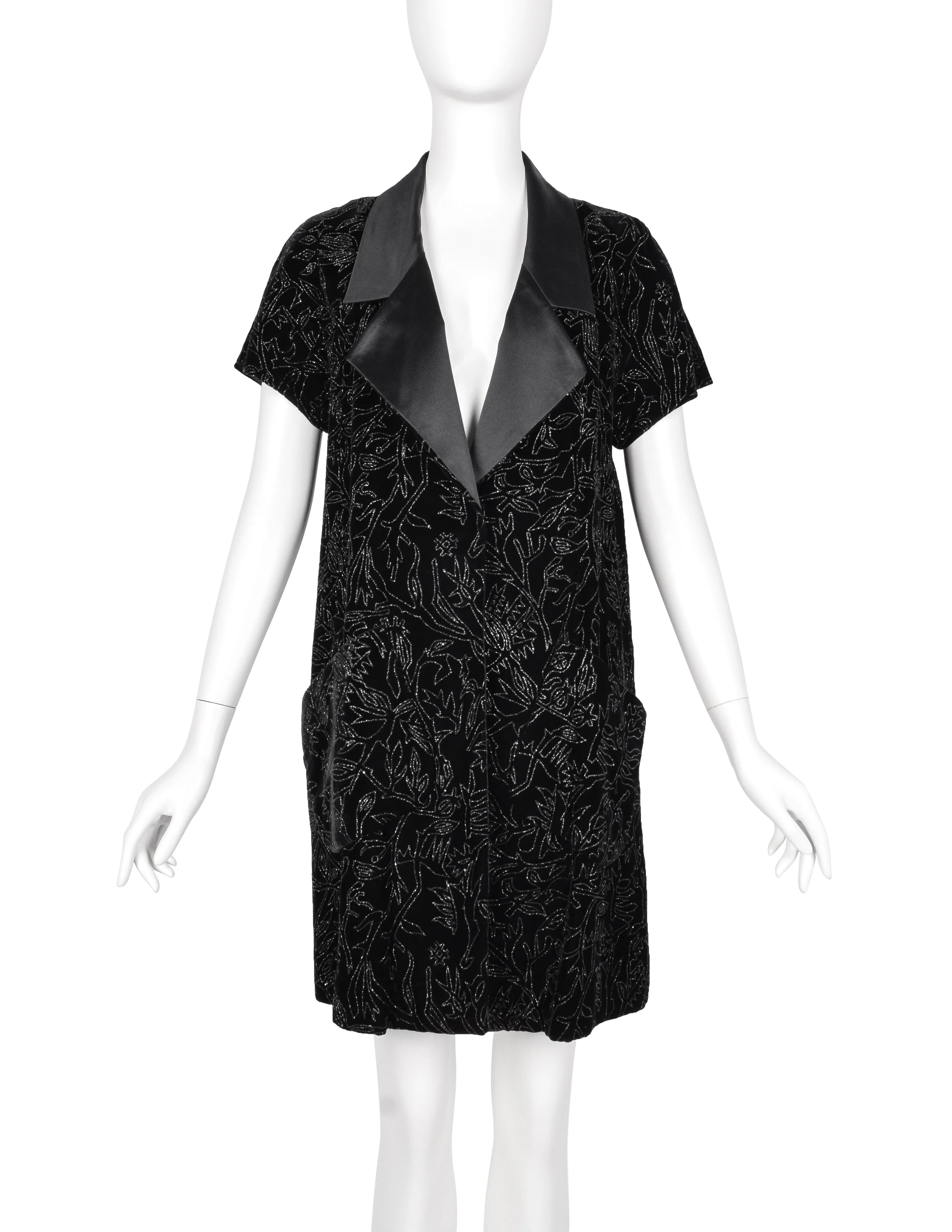 Karl Lagerfeld Vintage AW 1990 Sparkly Foliage Velvet Evening Jacket