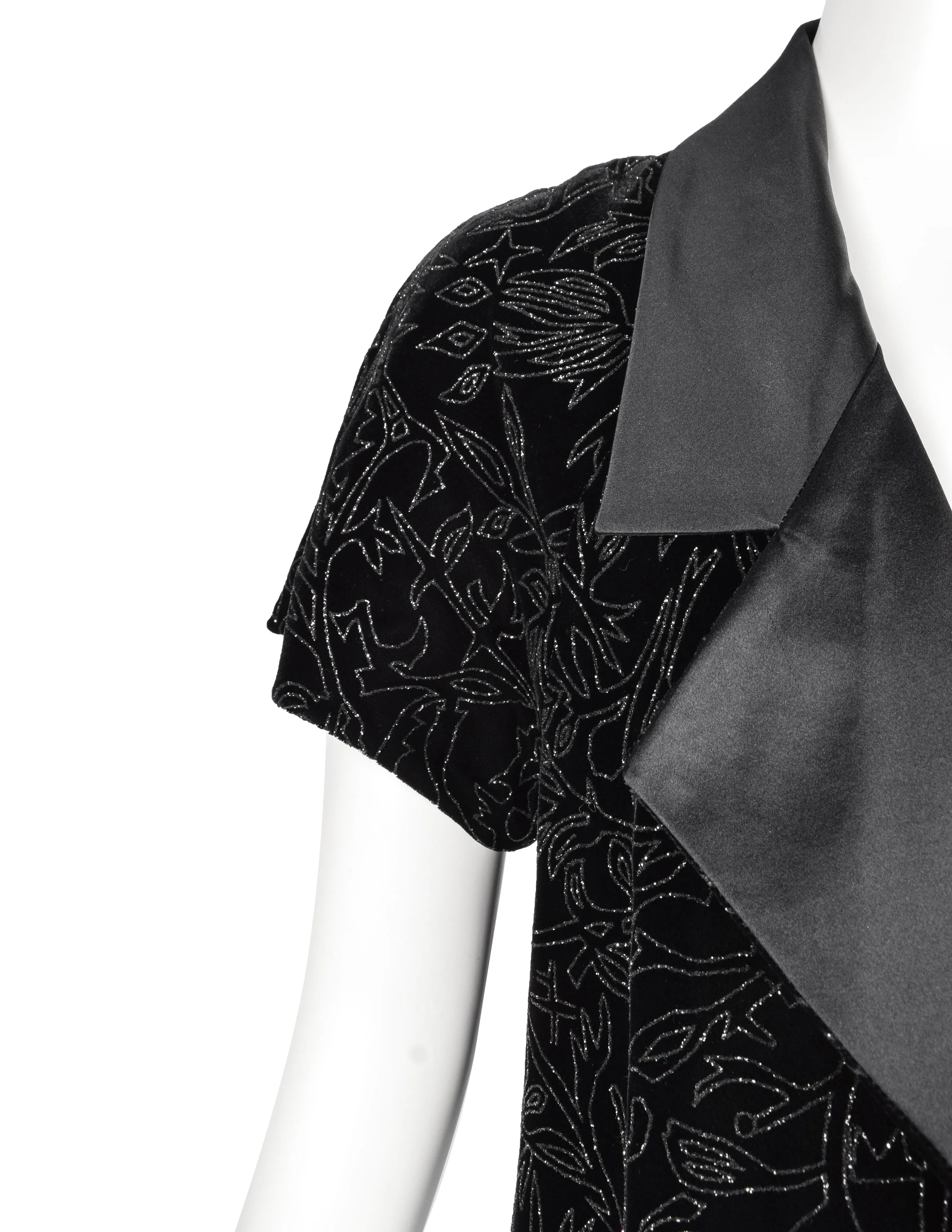 Karl Lagerfeld Vintage AW 1990 Sparkly Foliage Velvet Evening Jacket